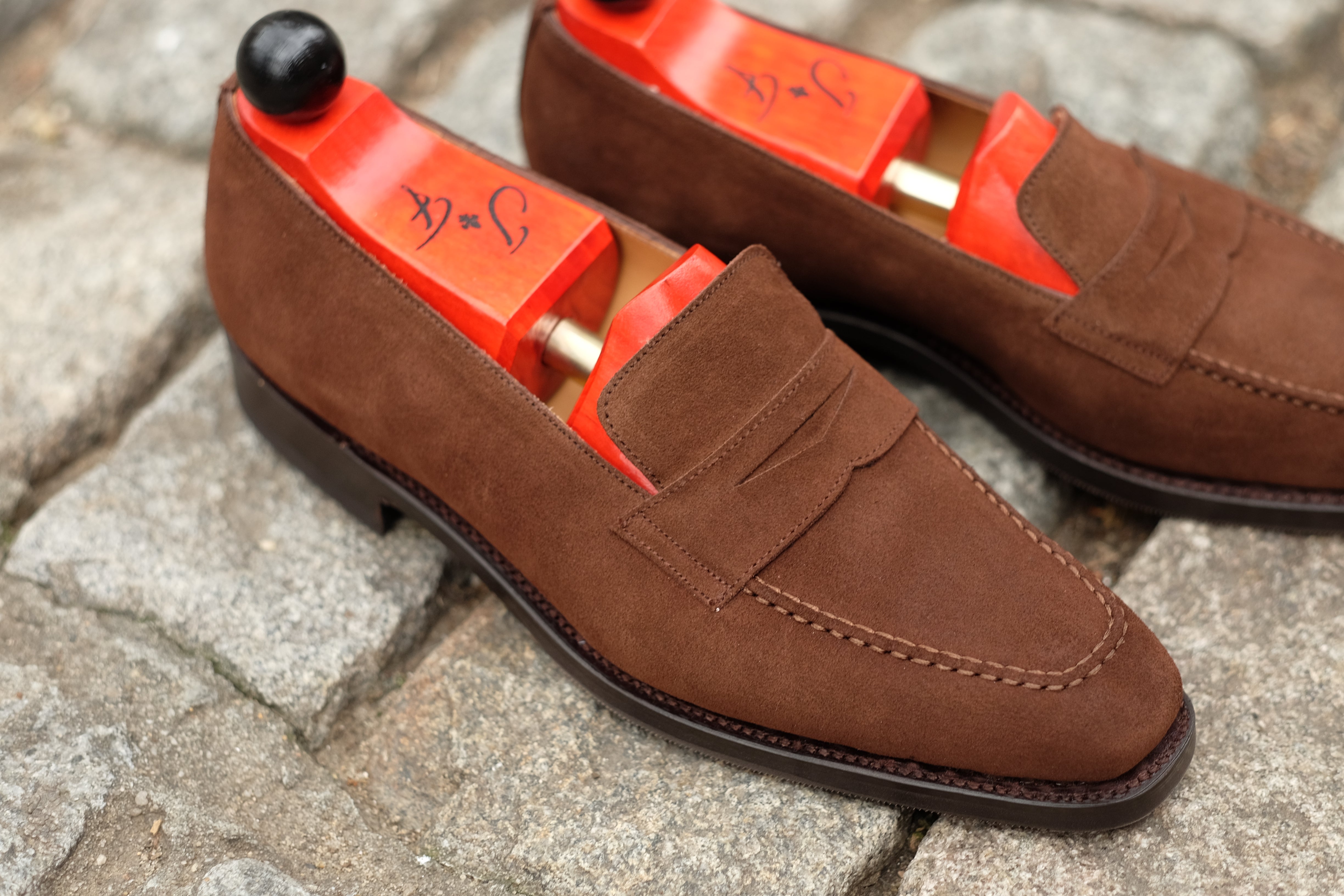 Washington - Mocha Suede-Penny Loafers-J.FitzPatrick Footwear