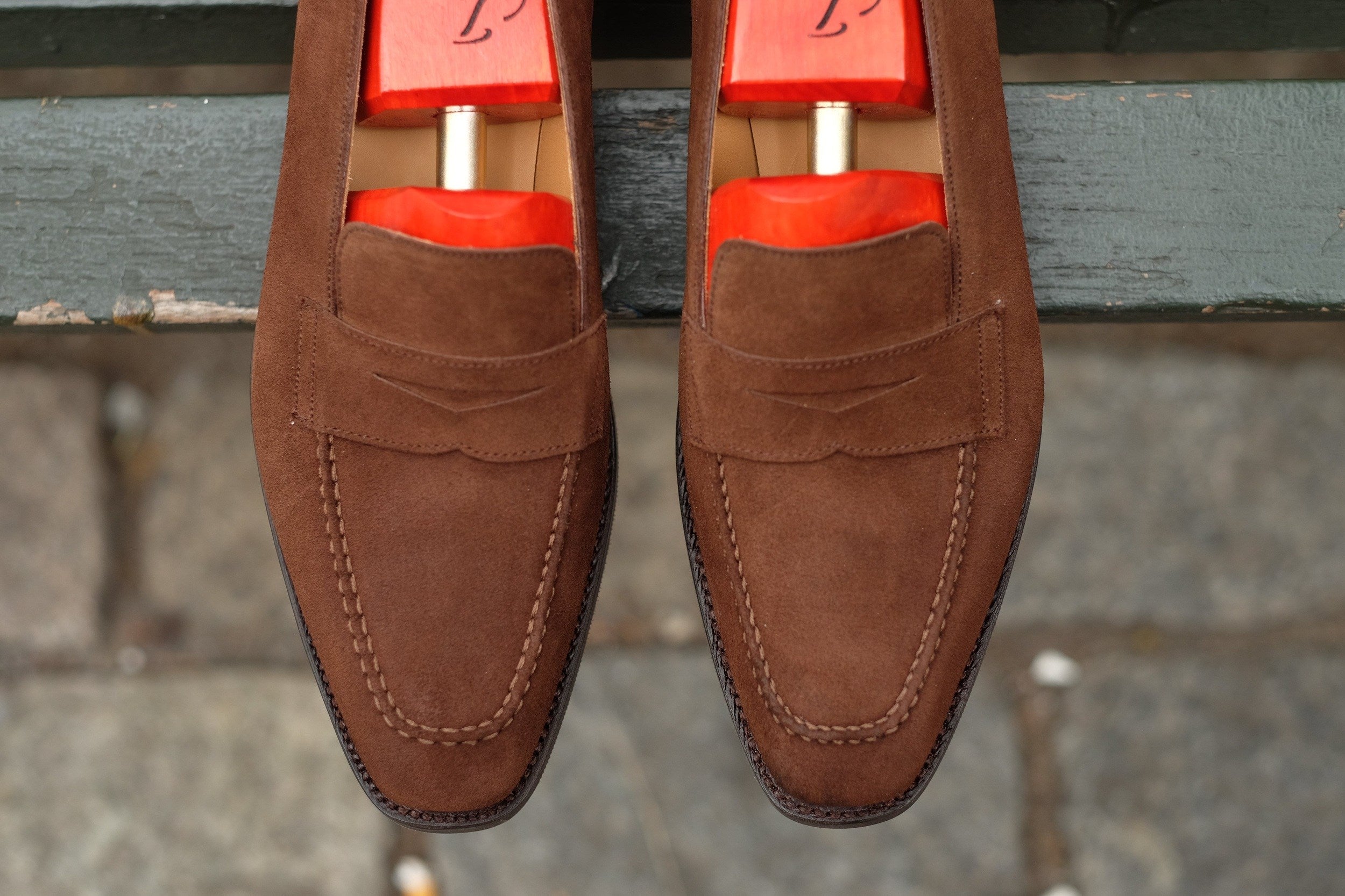 Washington - Mocha Suede-Penny Loafers-J.FitzPatrick Footwear