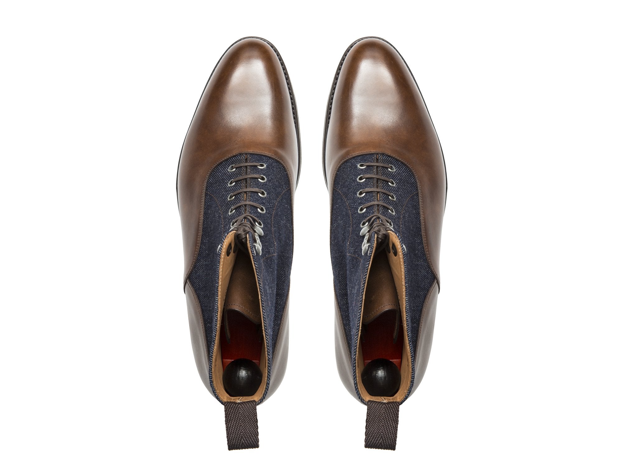 Wedgwood - MTO - Copper Museum Calf / Denim - TMG Last - Single Leather Sole-Made To Order Lace Laceup Balmoral Boot-J.FitzPatrick Footwear