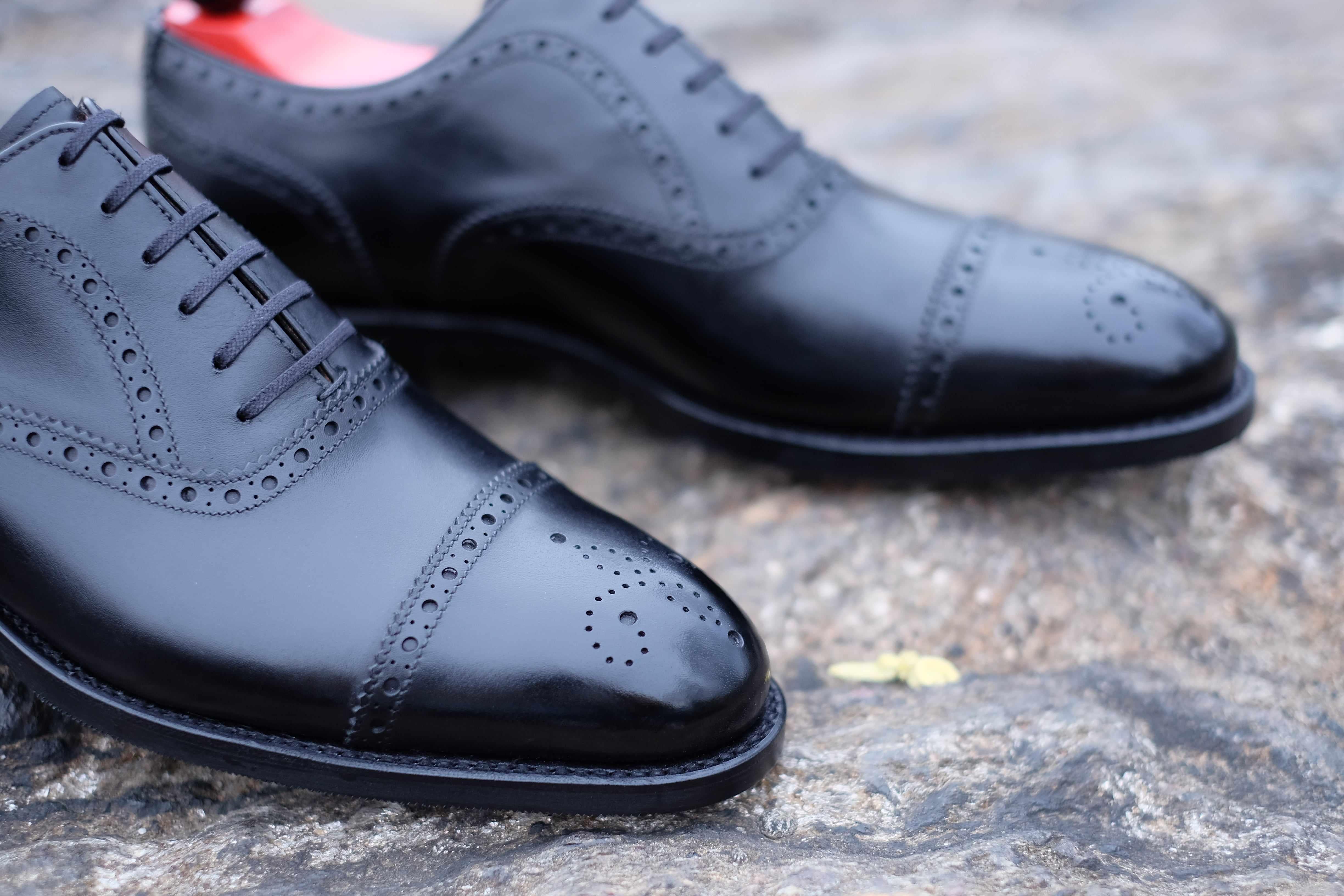 Wenatchee - Black Calf-Captoe Cap Toe Brogue Oxfords-J.FitzPatrick Footwear