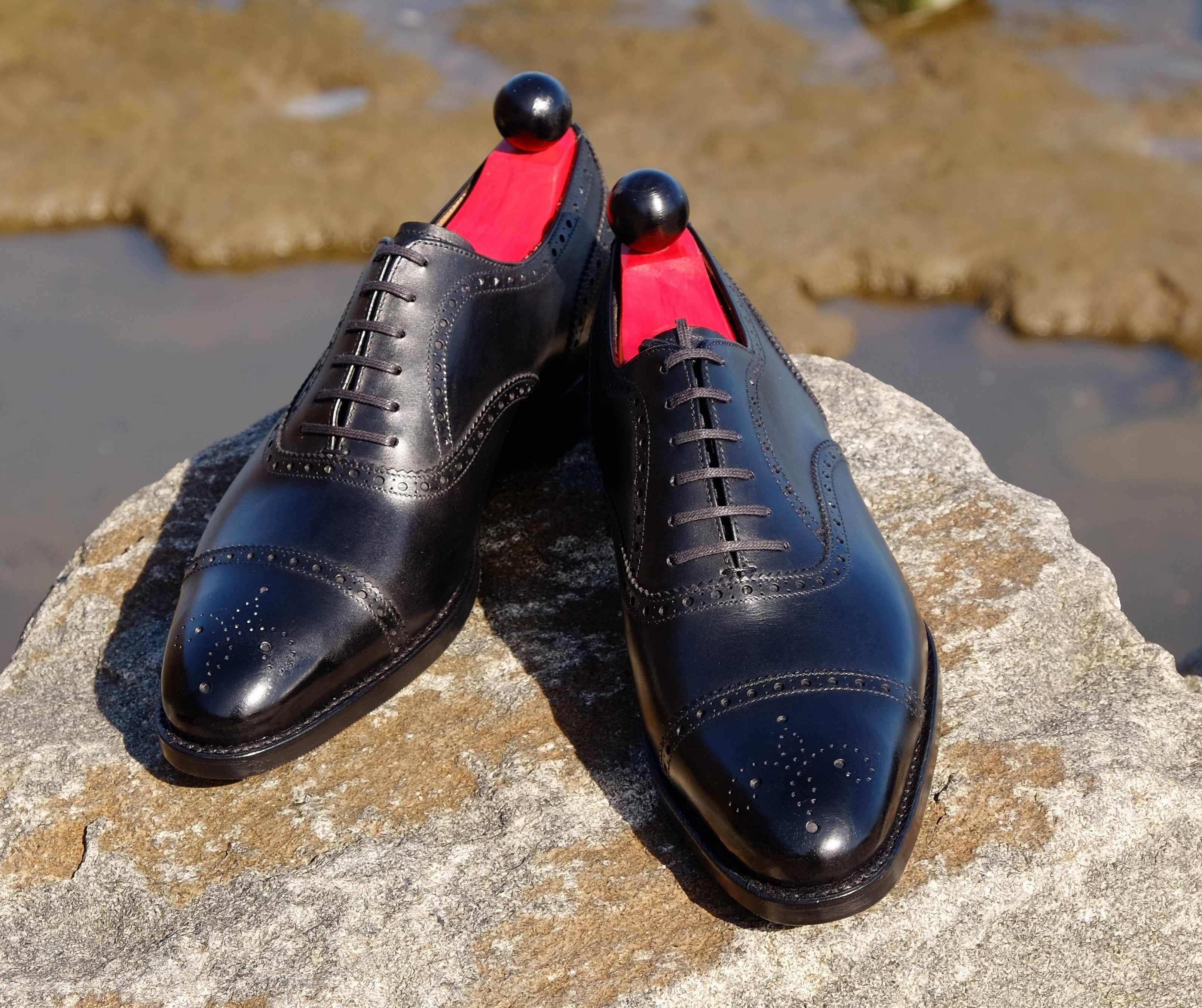 Wenatchee - Black Calf-Captoe Cap Toe Brogue Oxfords-J.FitzPatrick Footwear