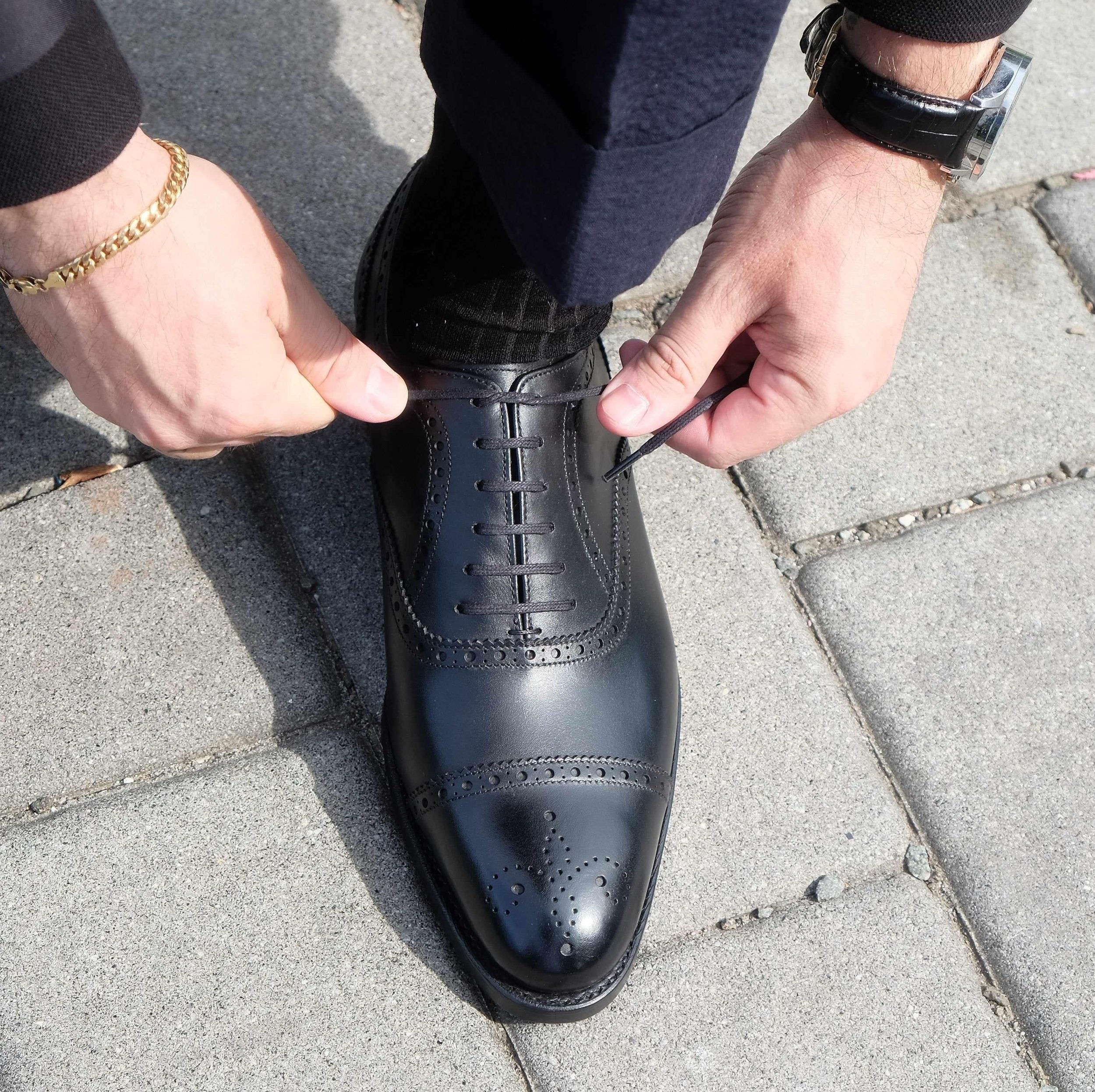 Wenatchee - Black Calf-Captoe Cap Toe Brogue Oxfords-J.FitzPatrick Footwear