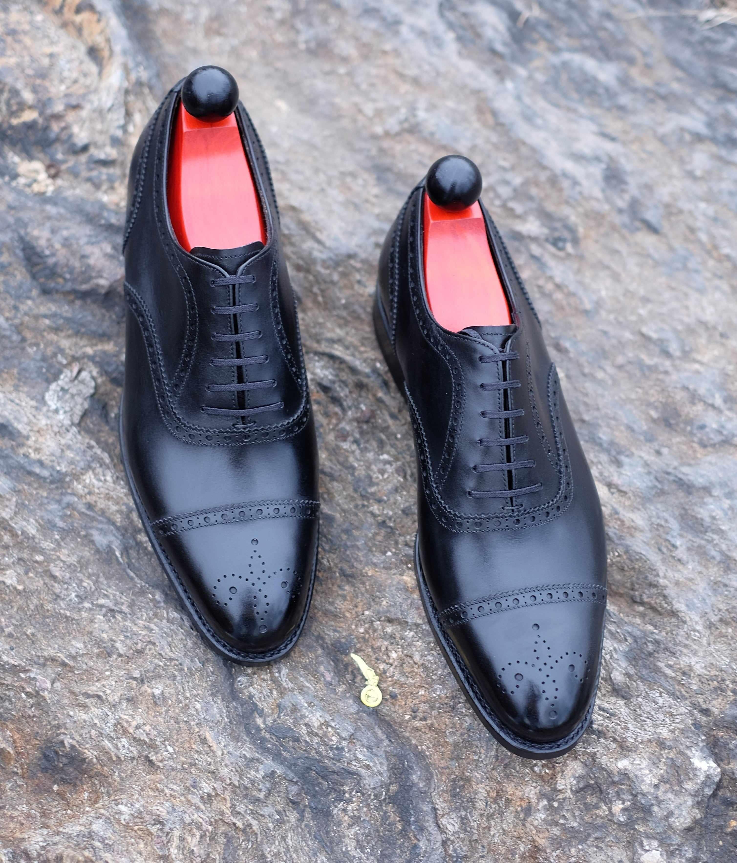 Wenatchee - Black Calf-Captoe Cap Toe Brogue Oxfords-J.FitzPatrick Footwear