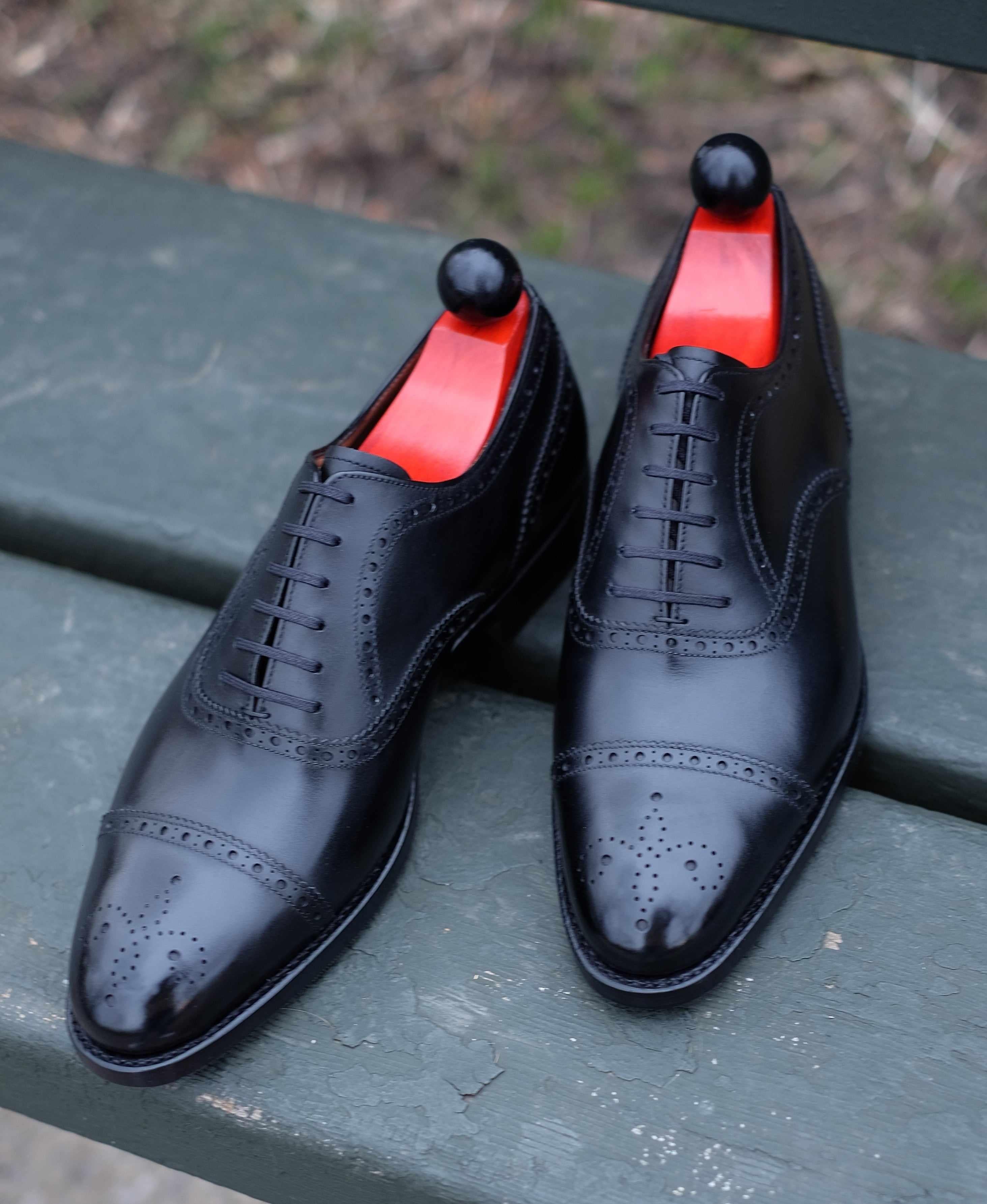 Wenatchee - Black Calf-Captoe Cap Toe Brogue Oxfords-J.FitzPatrick Footwear