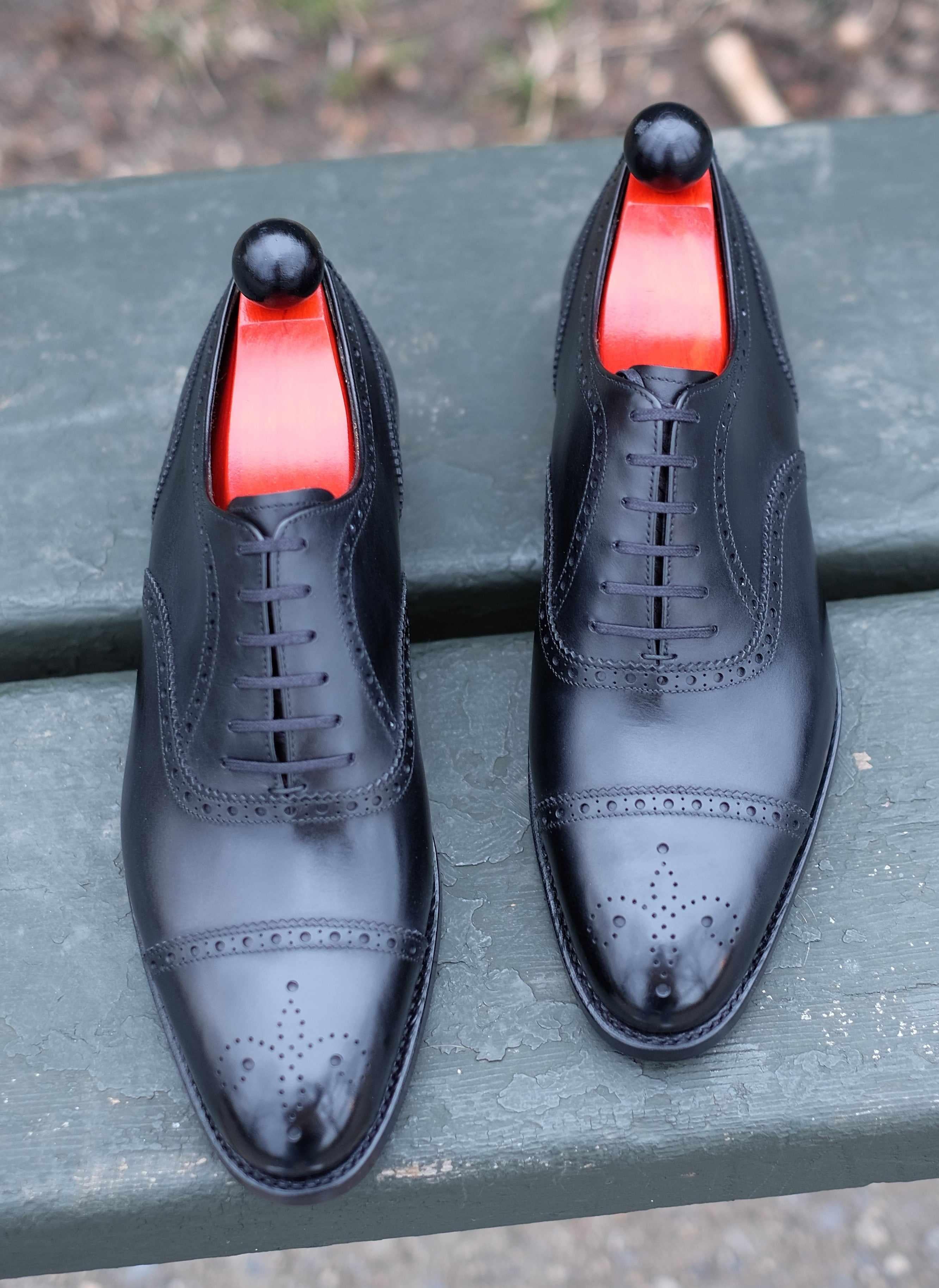 Wenatchee - Black Calf-Captoe Cap Toe Brogue Oxfords-J.FitzPatrick Footwear