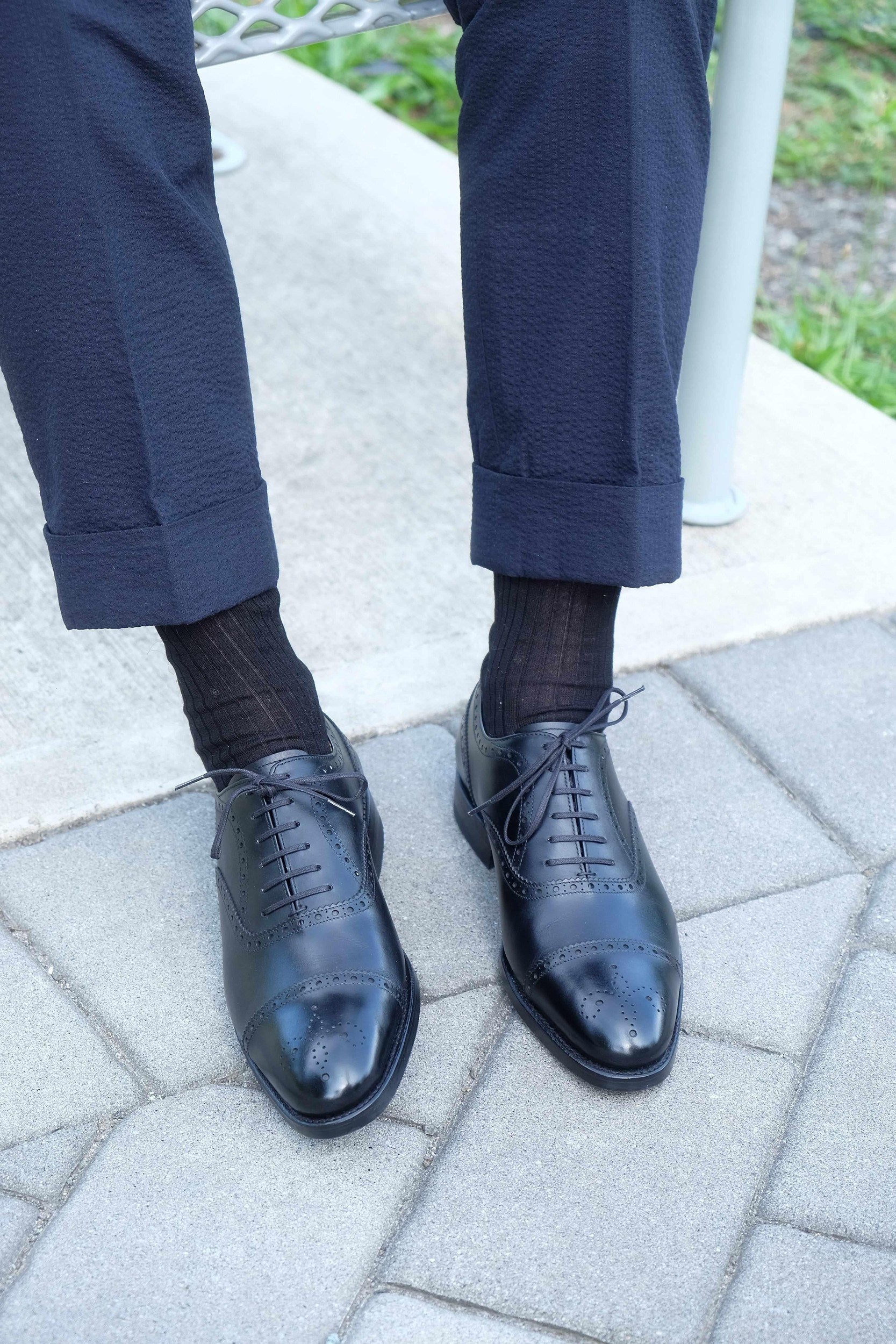 Wenatchee - Black Calf-Captoe Cap Toe Brogue Oxfords-J.FitzPatrick Footwear