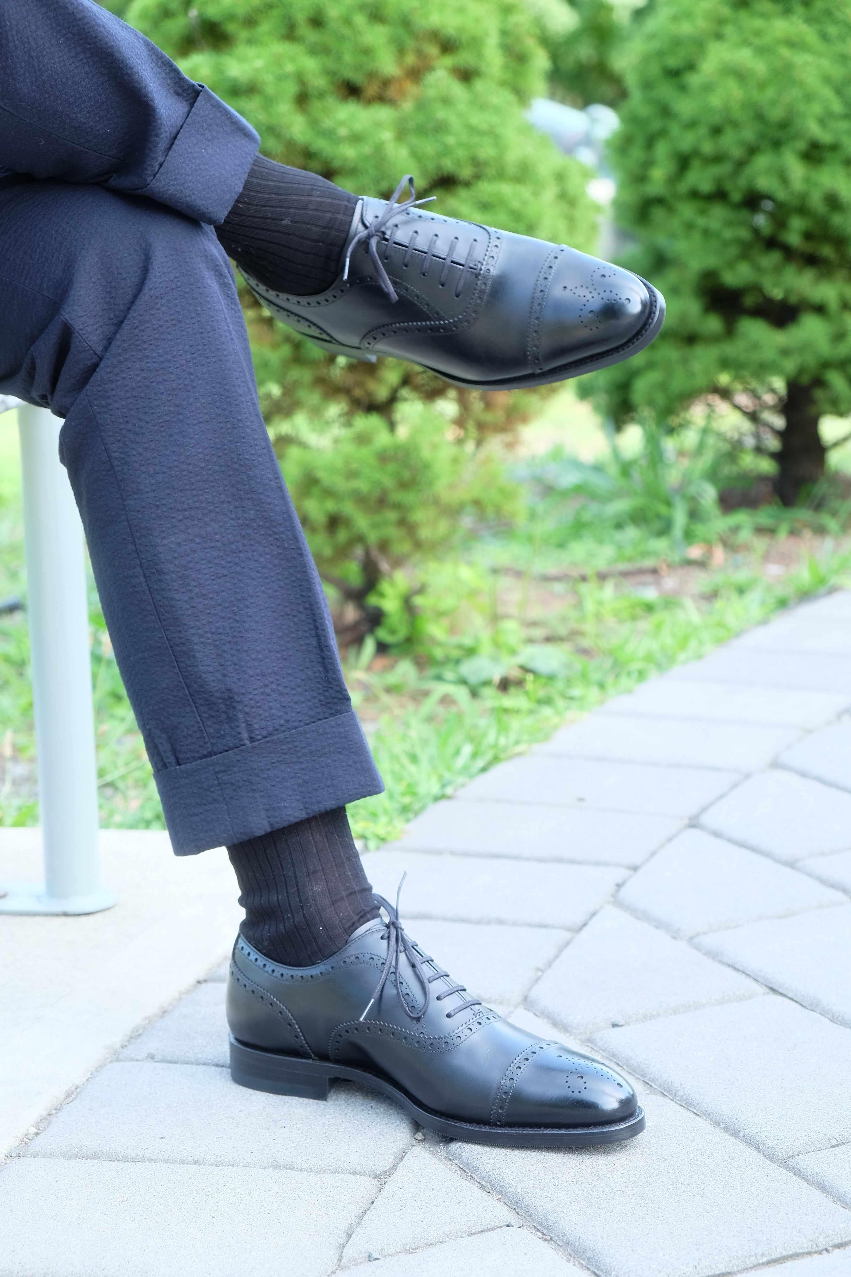 Wenatchee - Black Calf-Captoe Cap Toe Brogue Oxfords-J.FitzPatrick Footwear