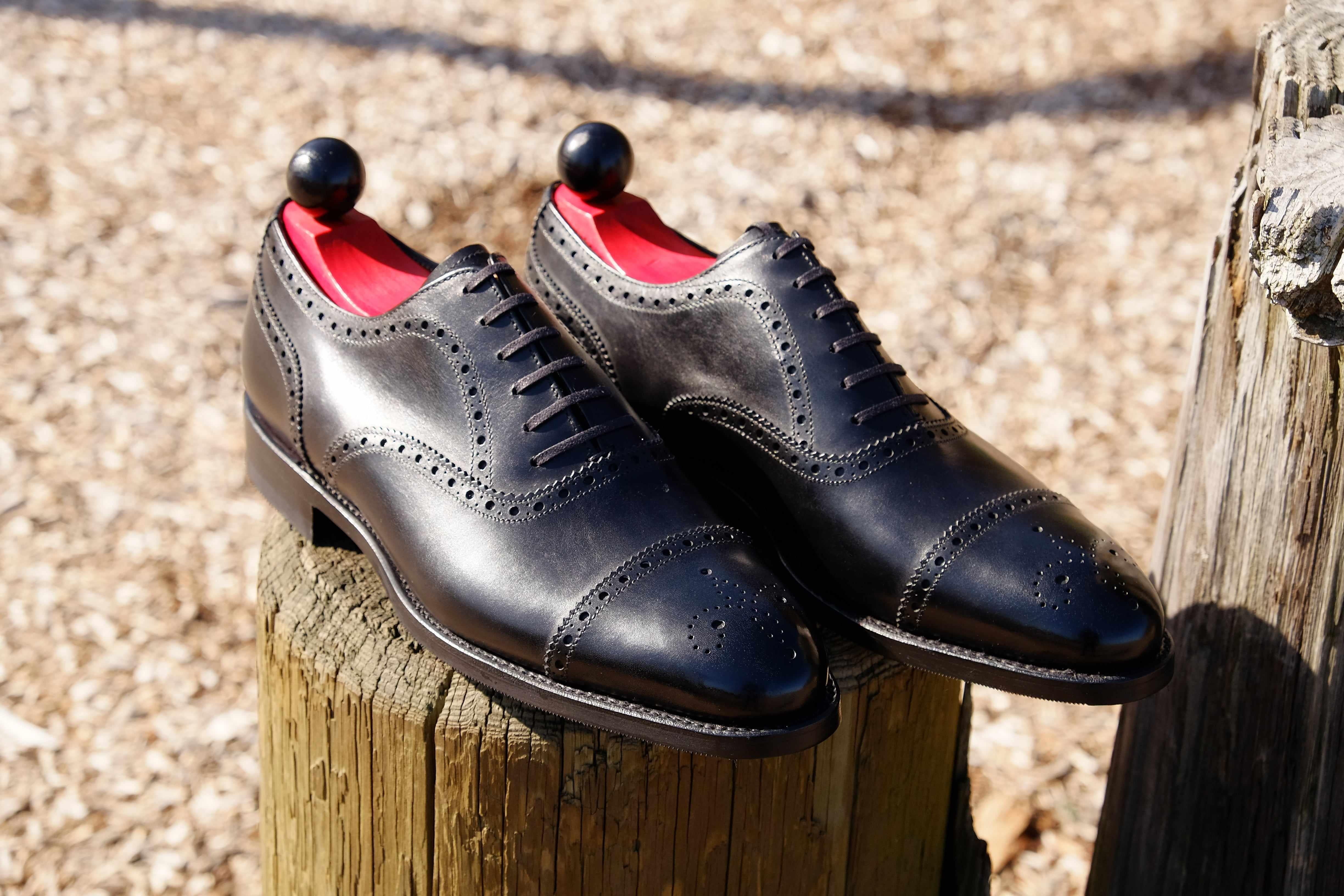 Wenatchee - Black Calf-Captoe Cap Toe Brogue Oxfords-J.FitzPatrick Footwear