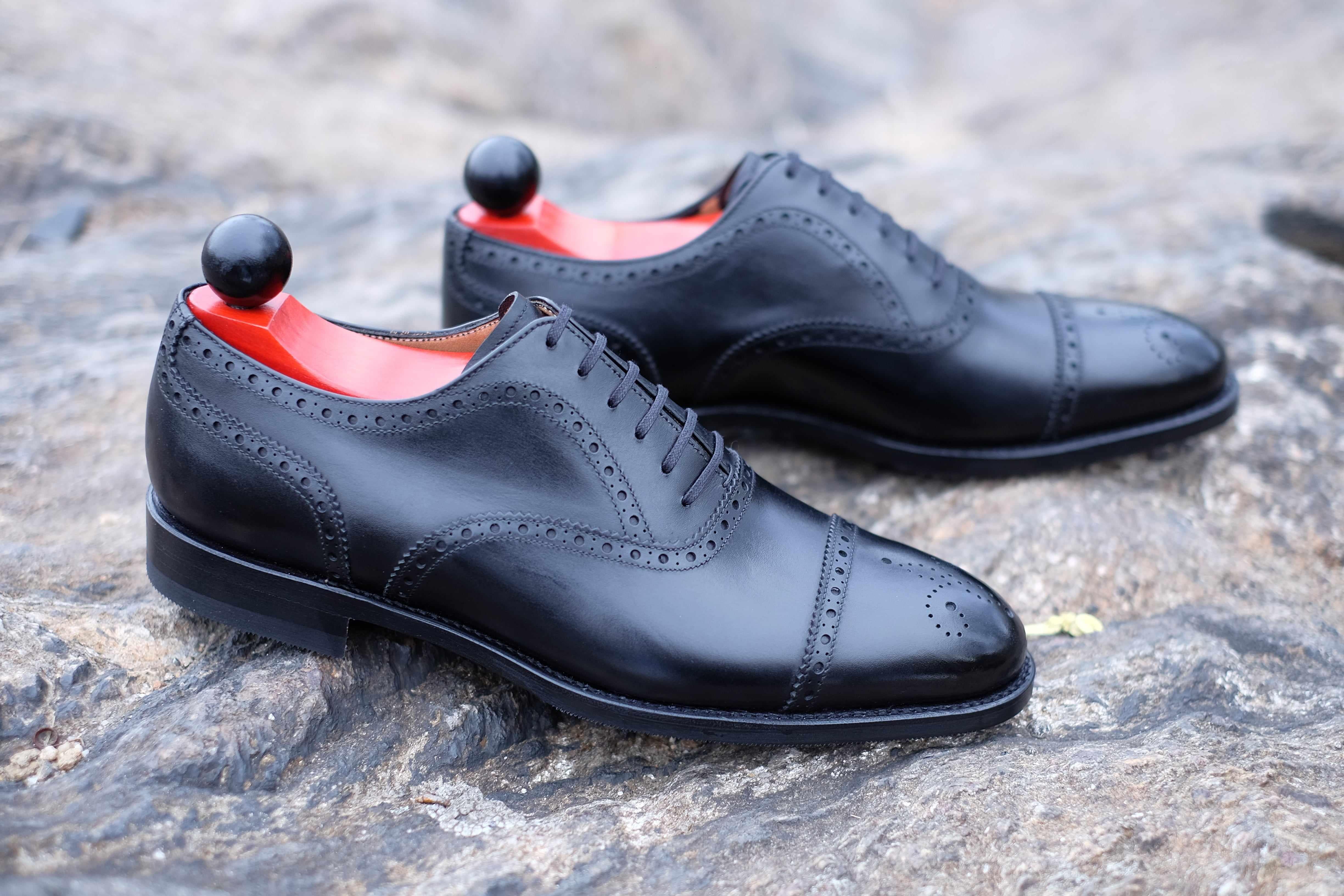 Wenatchee - Black Calf-Captoe Cap Toe Brogue Oxfords-J.FitzPatrick Footwear