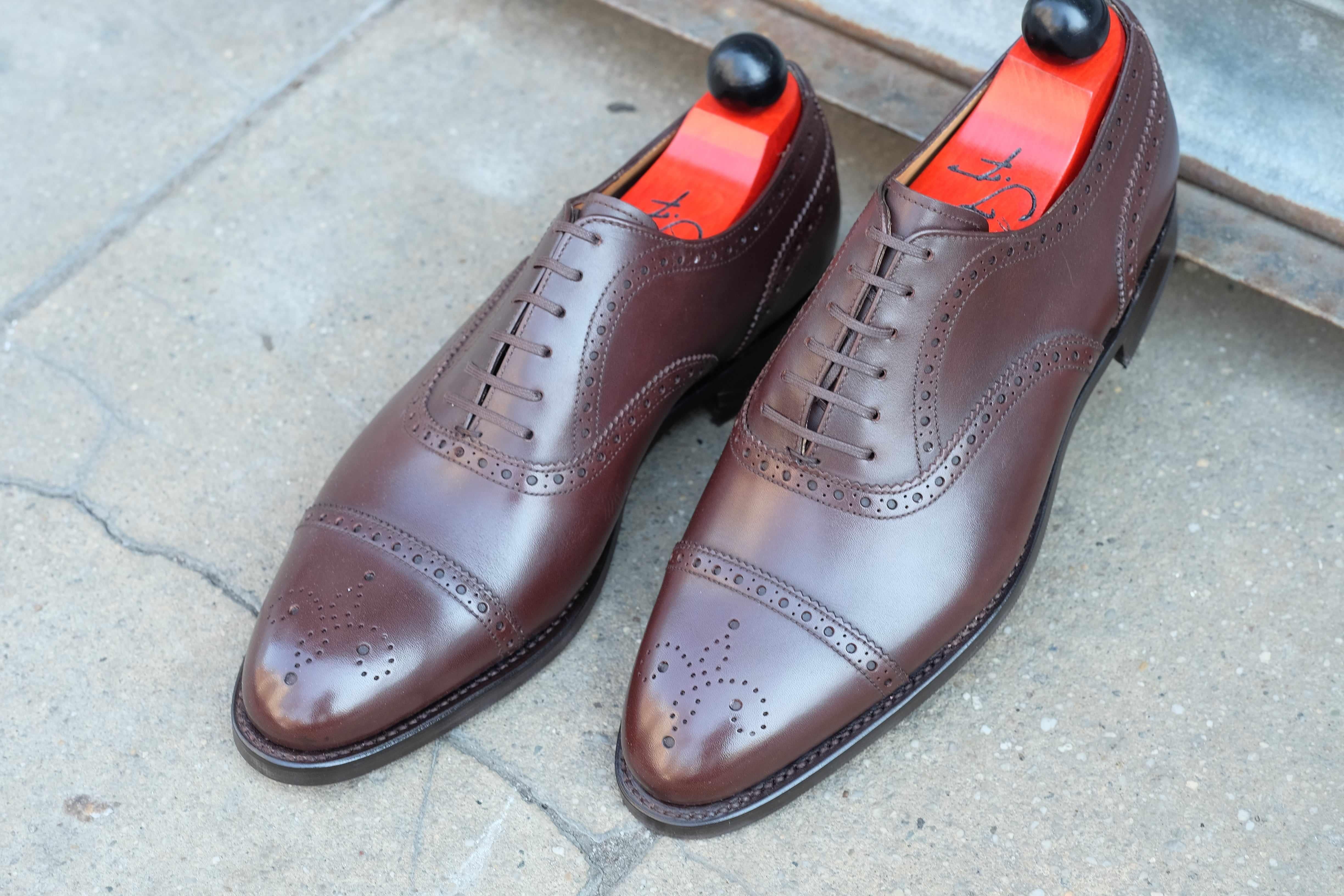 Wenatchee - Dark Oak Calf-Captoe Cap Toe Brogue Oxfords-J.FitzPatrick Footwear