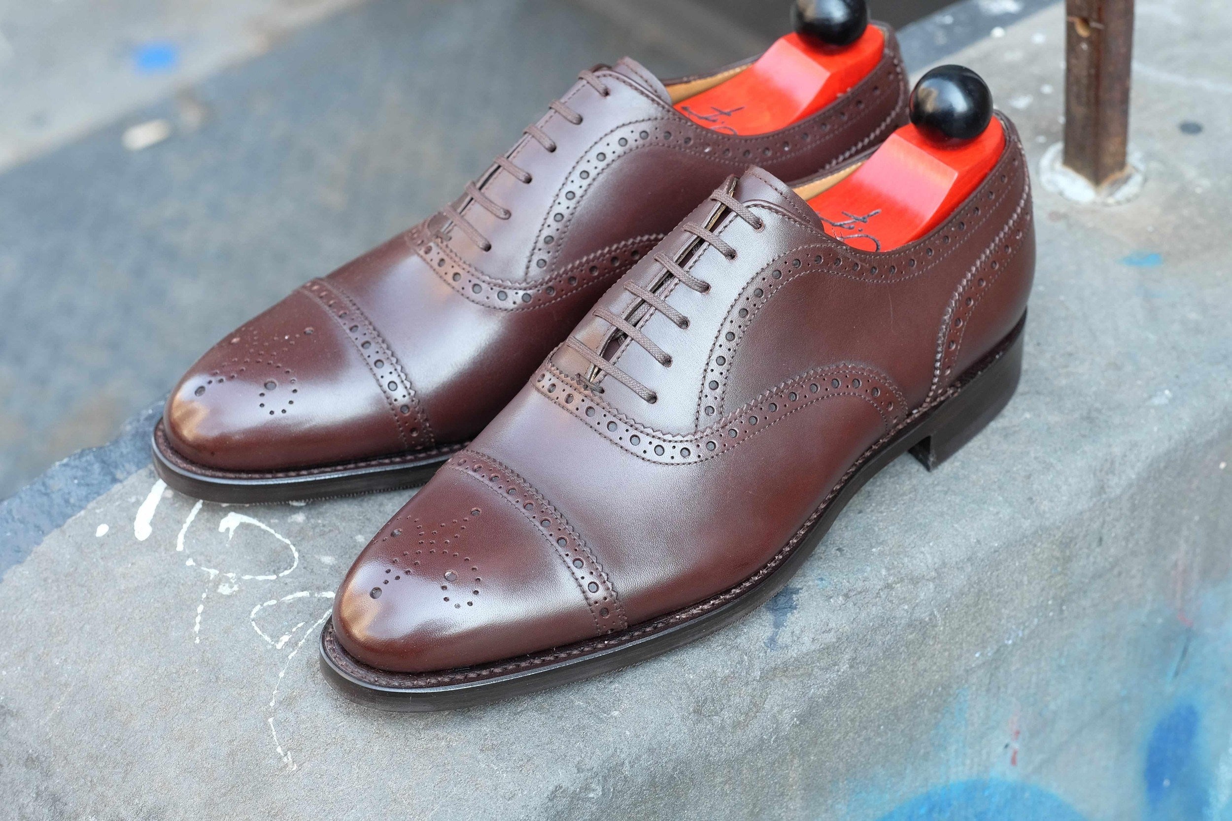 Wenatchee - Dark Oak Calf-Captoe Cap Toe Brogue Oxfords-J.FitzPatrick Footwear