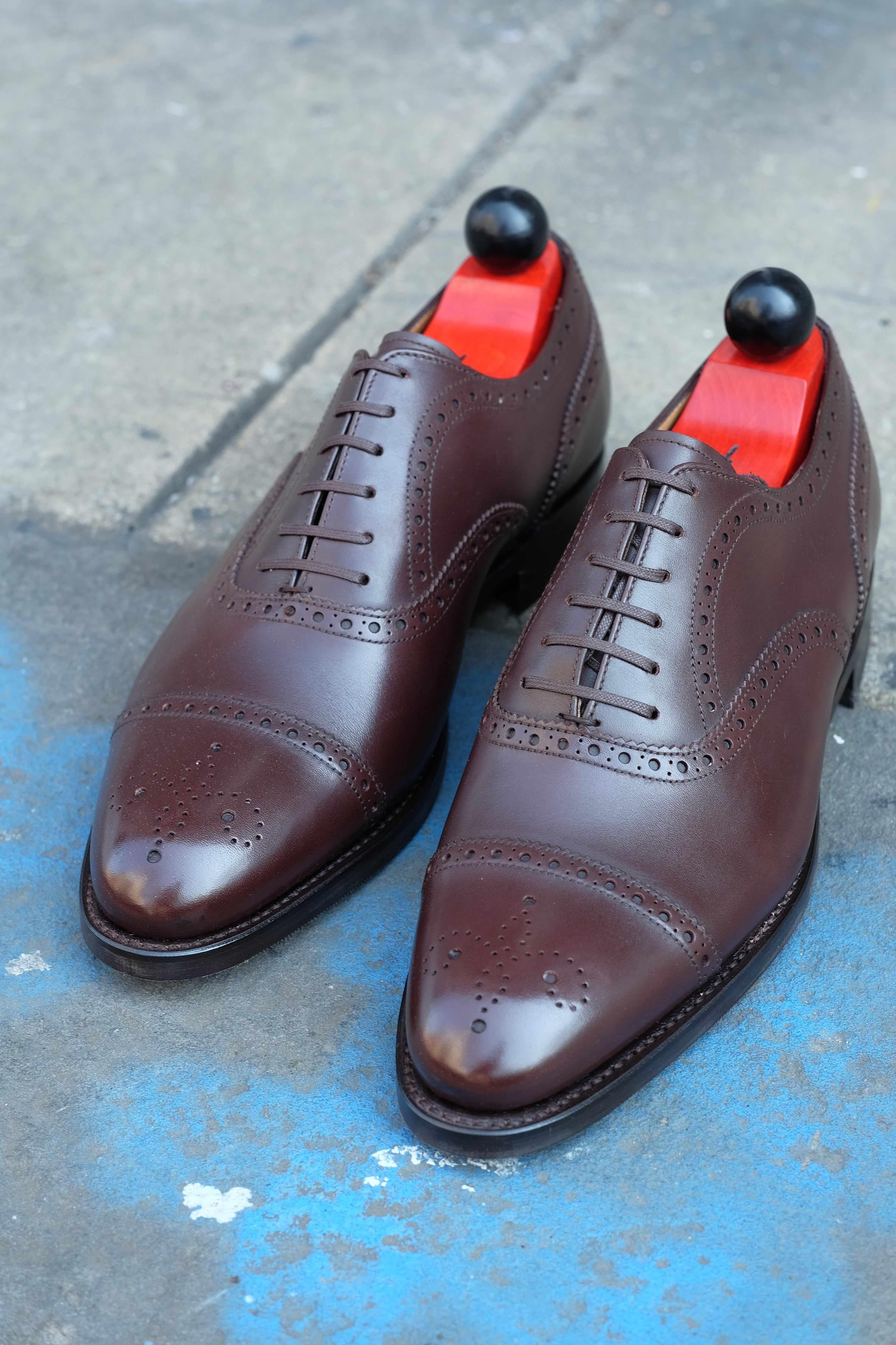 Wenatchee - Dark Oak Calf-Captoe Cap Toe Brogue Oxfords-J.FitzPatrick Footwear