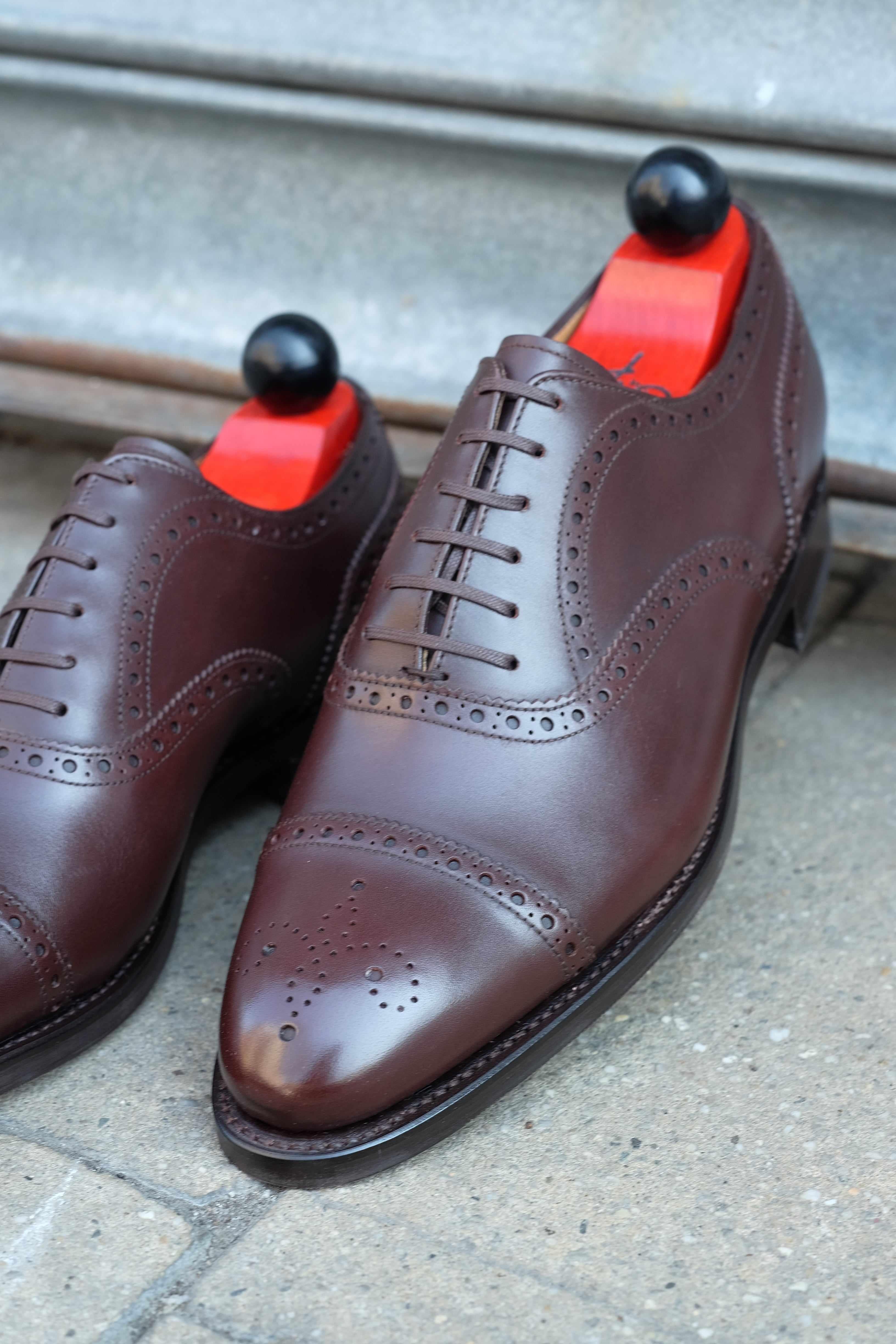 Wenatchee - Dark Oak Calf-Captoe Cap Toe Brogue Oxfords-J.FitzPatrick Footwear