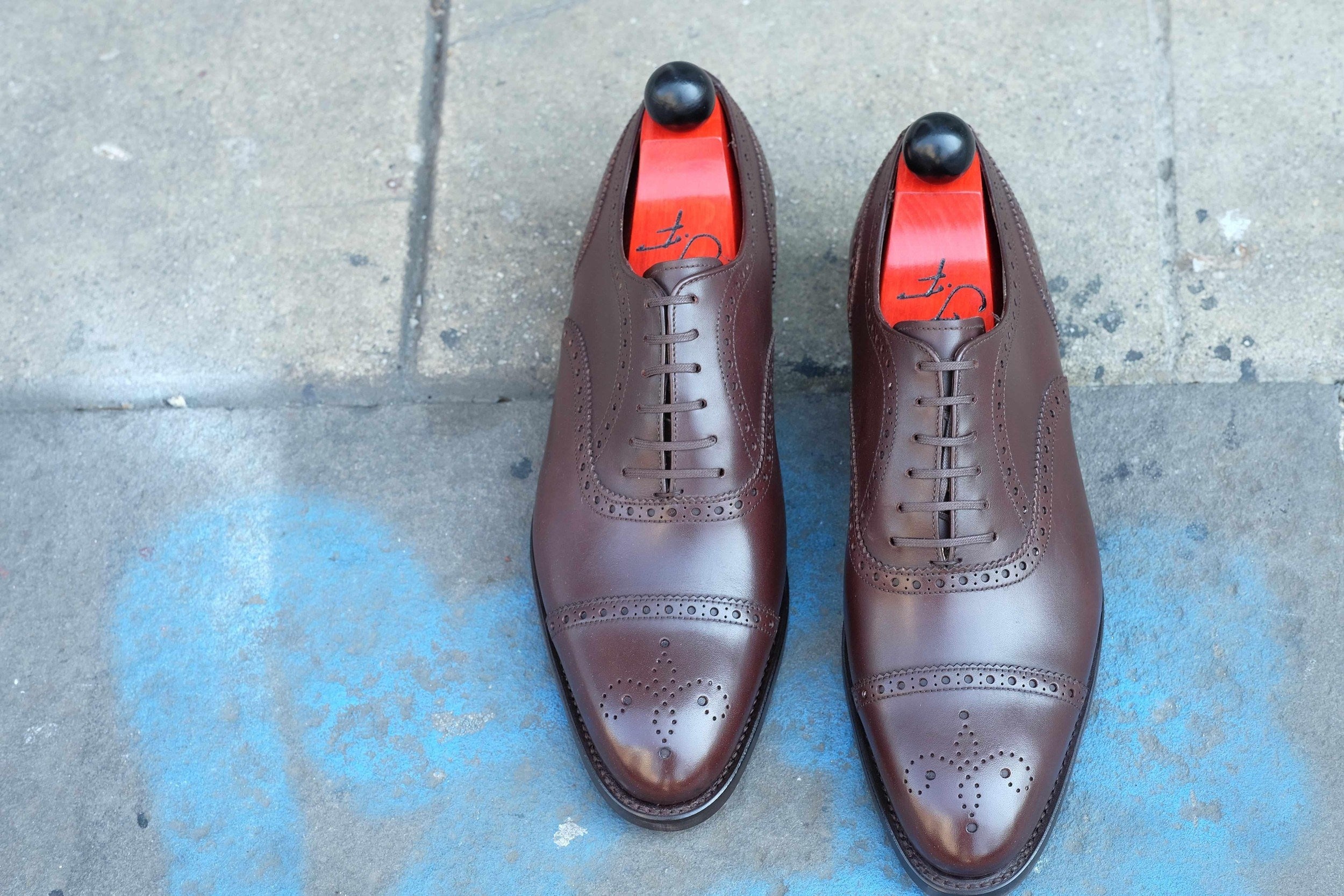 Wenatchee - Dark Oak Calf-Captoe Cap Toe Brogue Oxfords-J.FitzPatrick Footwear