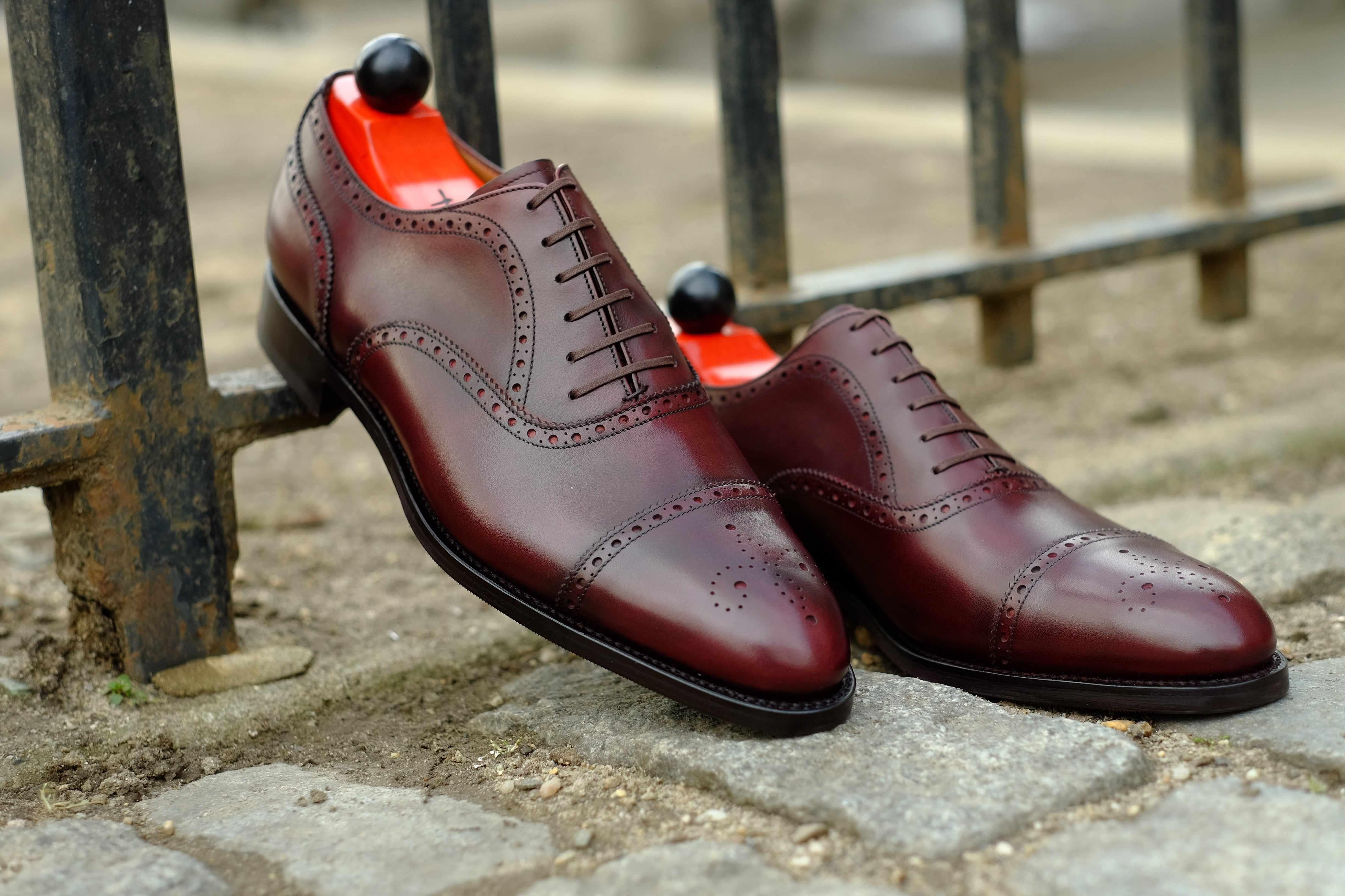 Wenatchee - Sangria Calf-Captoe Cap Toe Brogue Oxfords-J.FitzPatrick Footwear