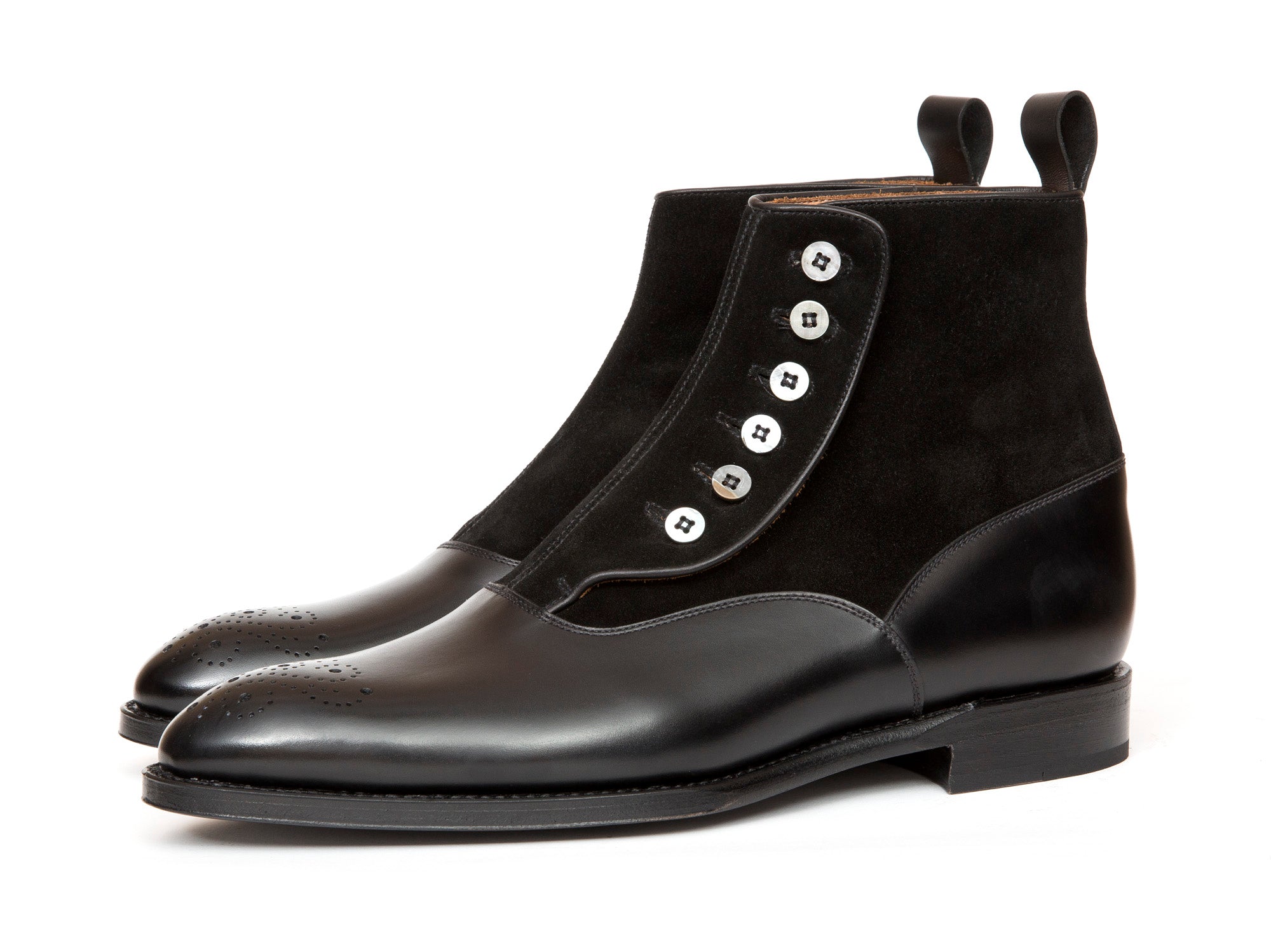Westlake - MTO - Black Calf / Black Suede - NGT Last - Single Leather Sole-Made To Order-J.FitzPatrick Footwear
