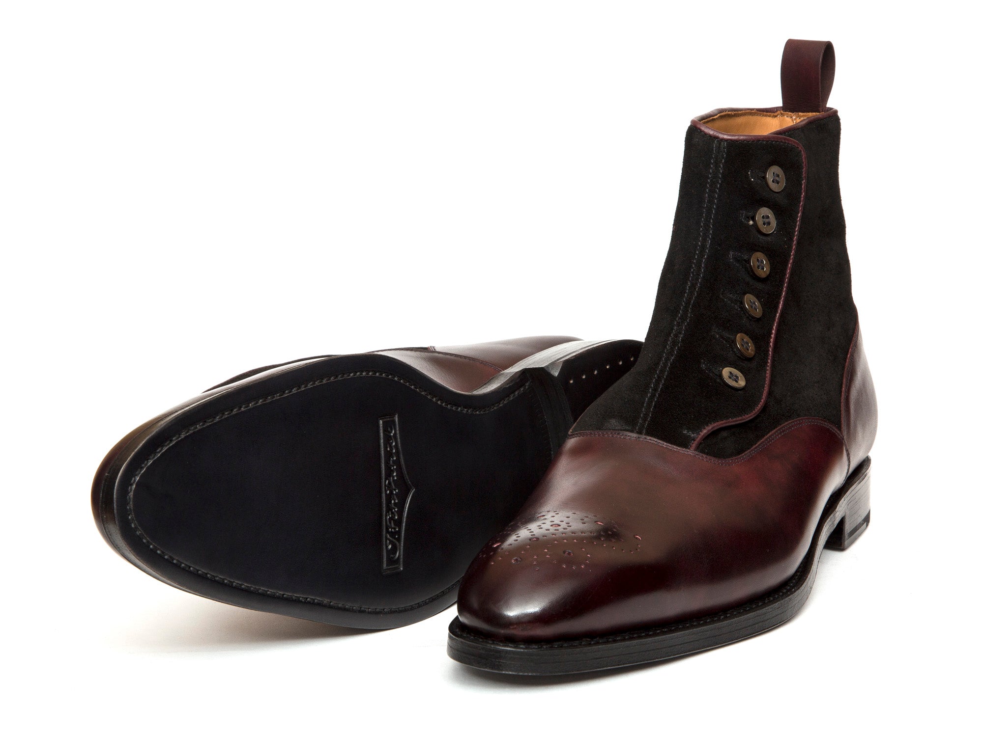 Westlake - MTO - Plum Museum Calf / Black Suede - NGT Last - Double Leather Sole-Made To Order-J.FitzPatrick Footwear