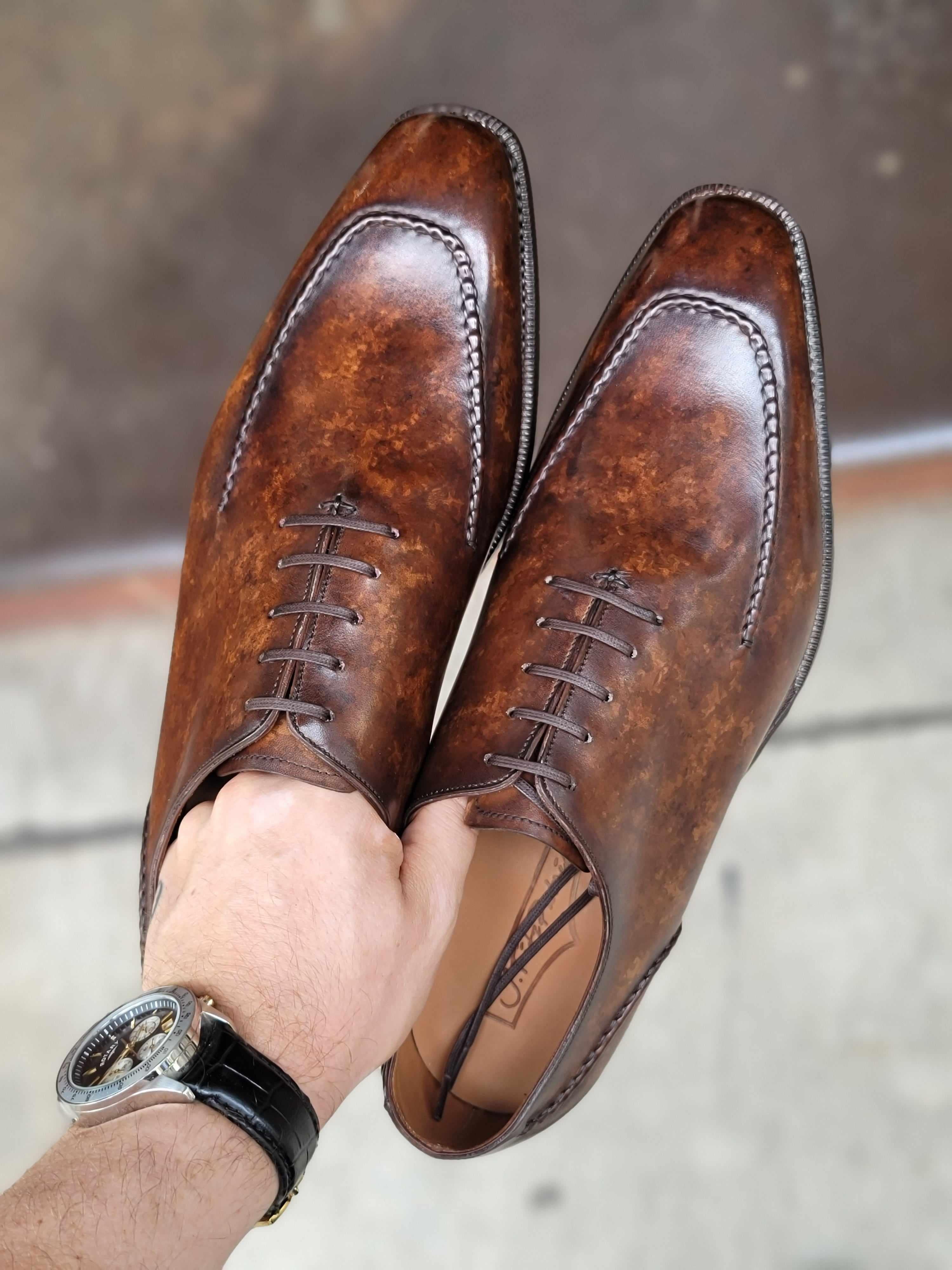 Whittier - Copper Marble Patina-Wholecut Oxfords-J.FitzPatrick Footwear