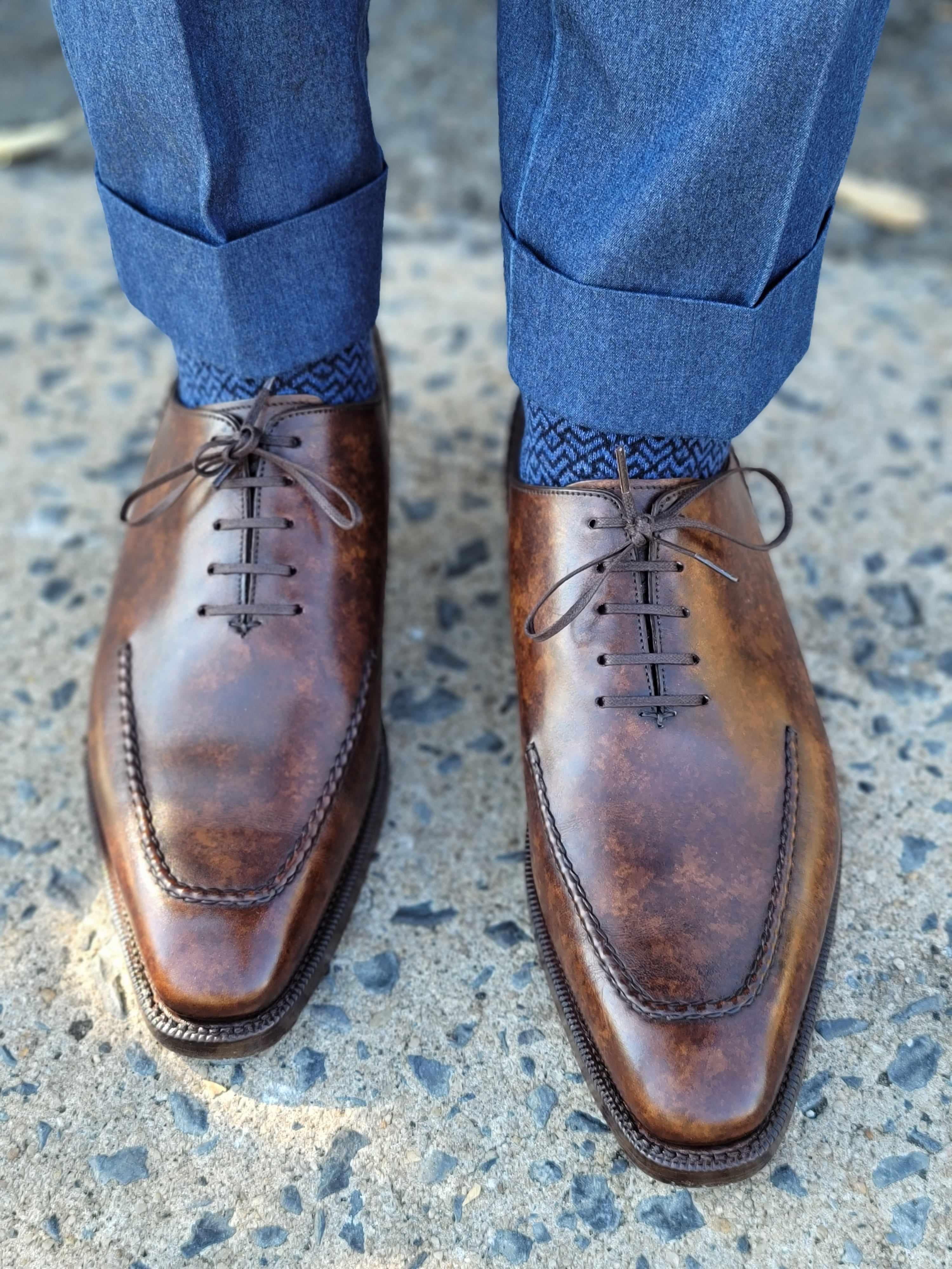 Whittier - Copper Marble Patina-Wholecut Oxfords-J.FitzPatrick Footwear