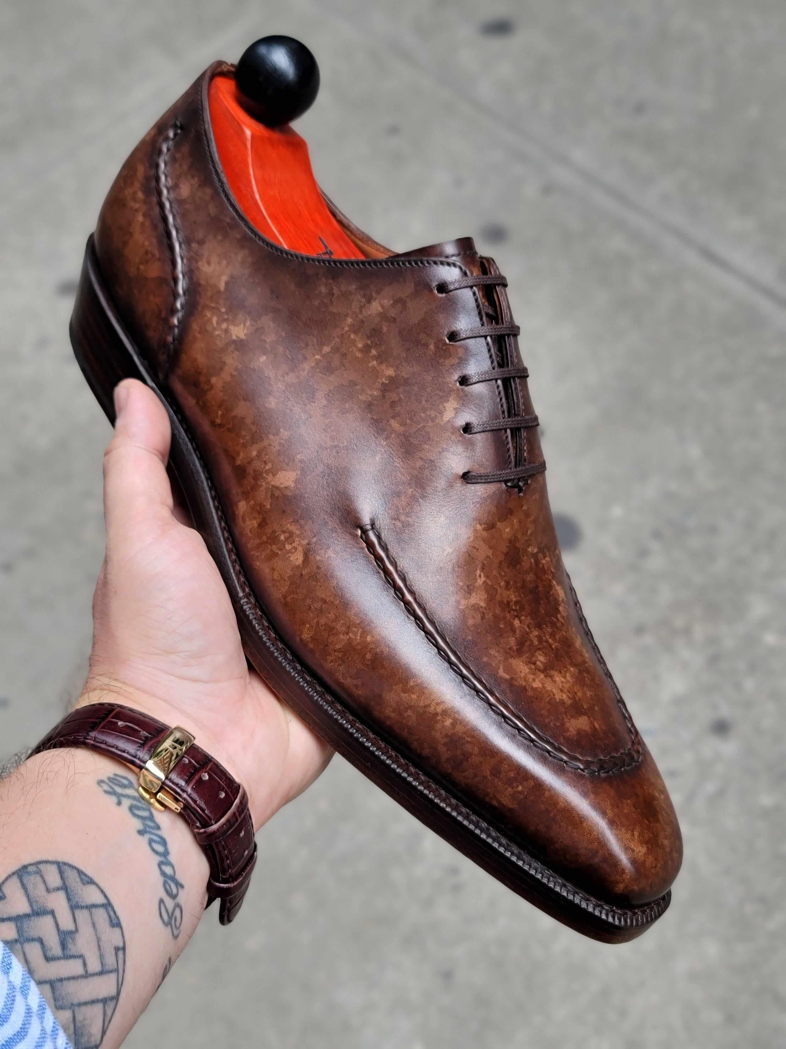 Whittier - Copper Marble Patina-Wholecut Oxfords-J.FitzPatrick Footwear
