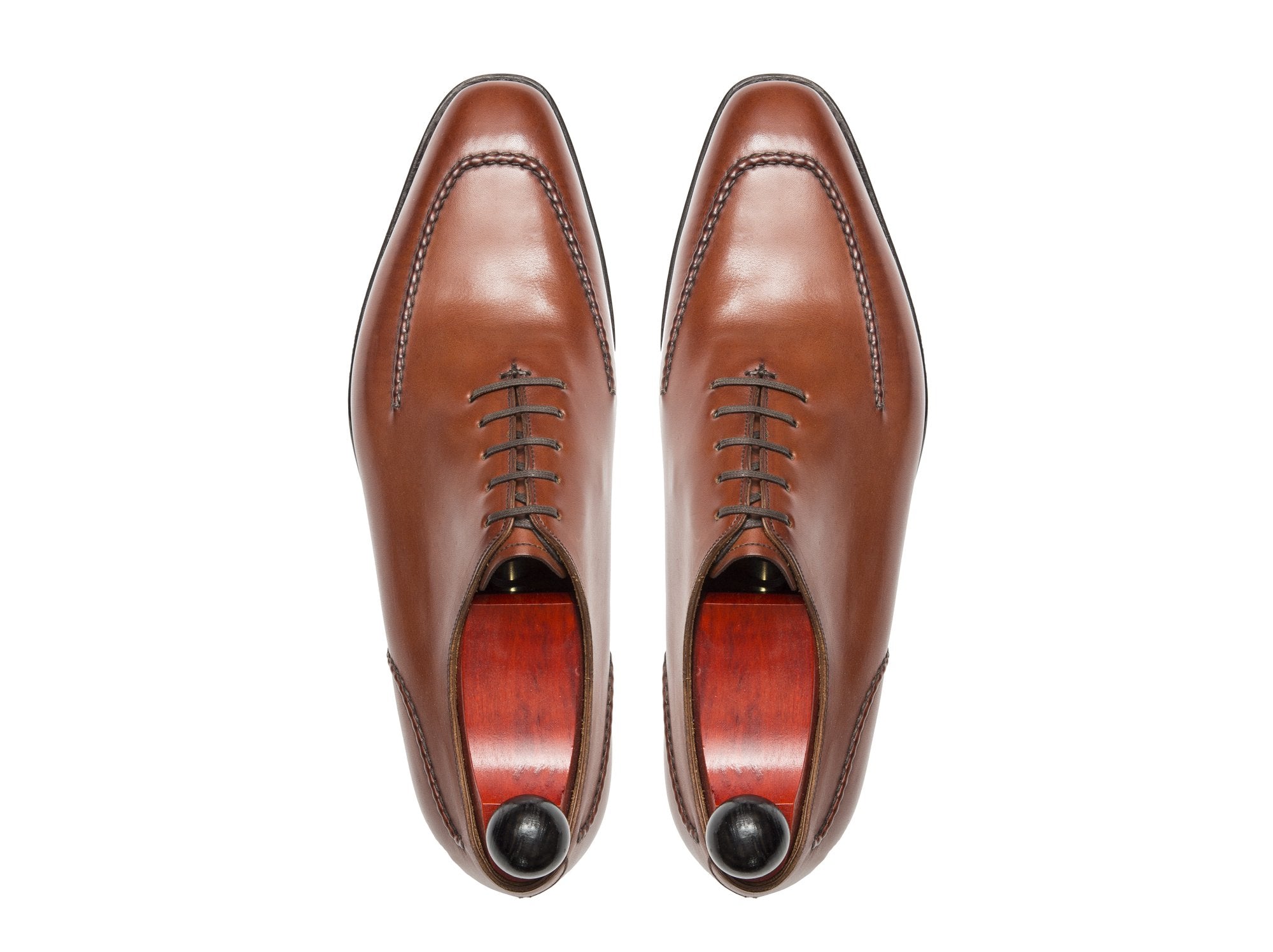 Whittier - MTO - Auburn Calf - LPB Last - Single Leather Sole-Made To Order Wholecut Hand Stitched Oxfords-J.FitzPatrick Footwear