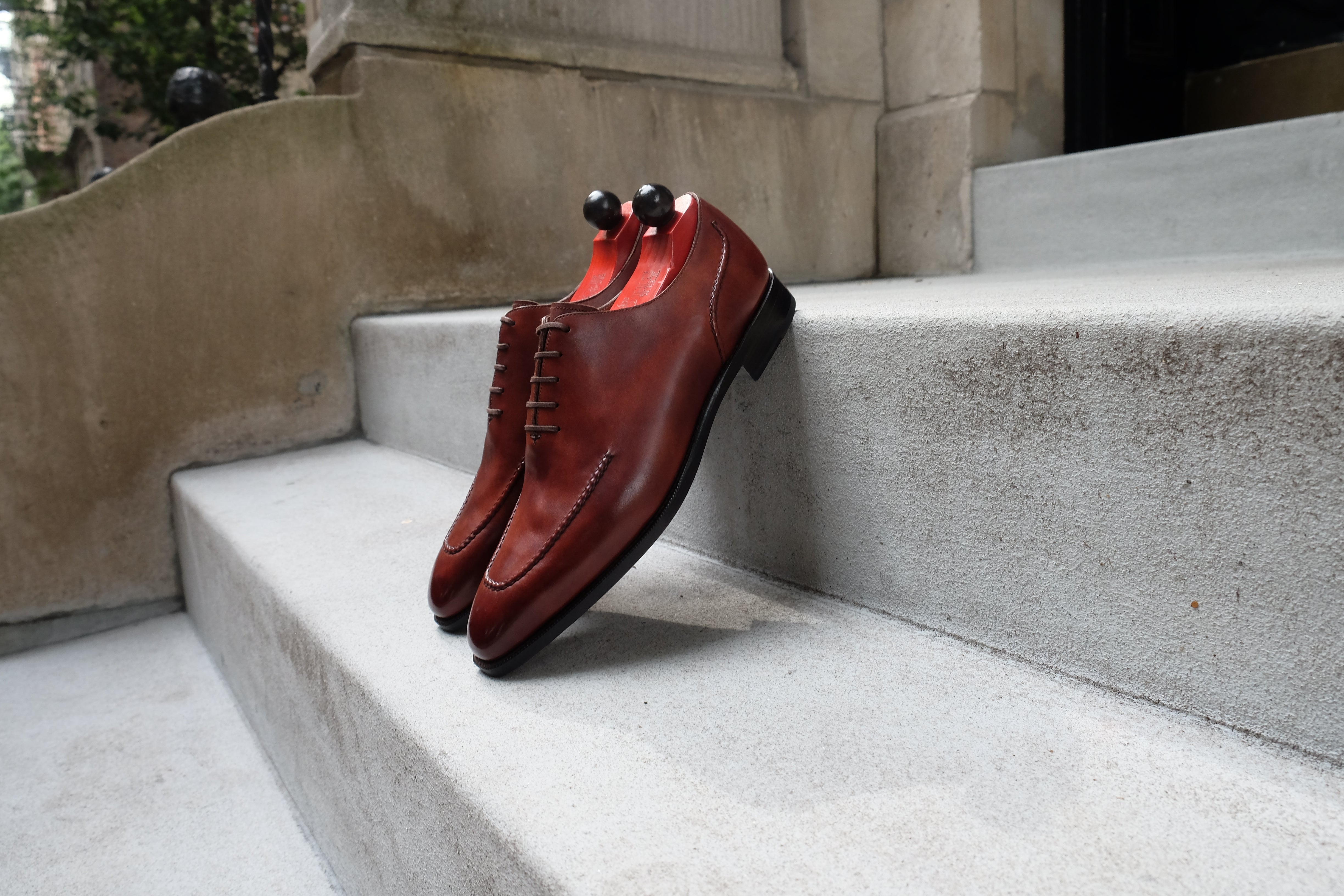 Whittier - MTO - Gold Museum Calf - LPB Last - Single Leather Sole-Made To Order Wholecut Hand Stitched Oxfords-J.FitzPatrick Footwear