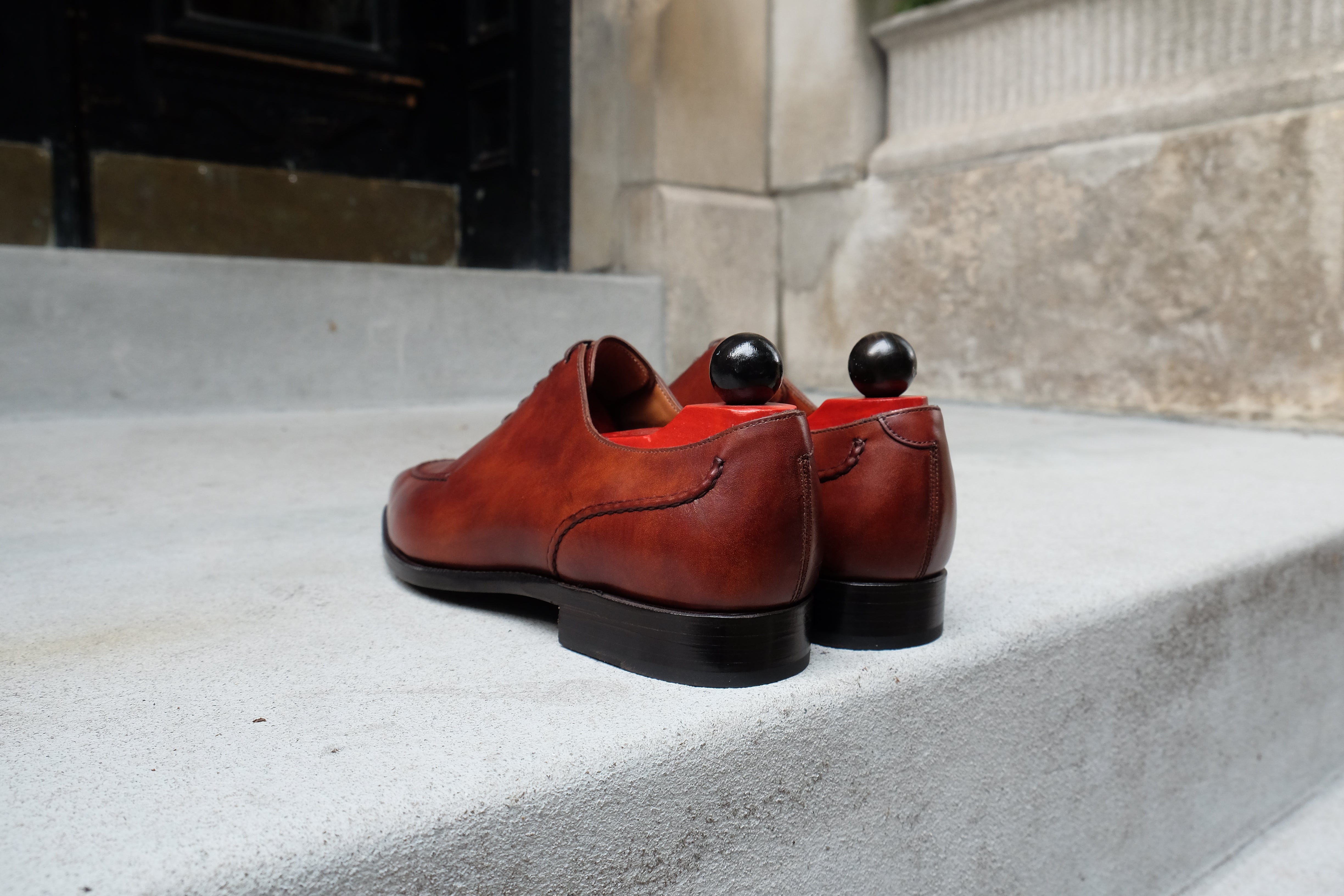 Whittier - MTO - Gold Museum Calf - LPB Last - Single Leather Sole-Made To Order Wholecut Hand Stitched Oxfords-J.FitzPatrick Footwear