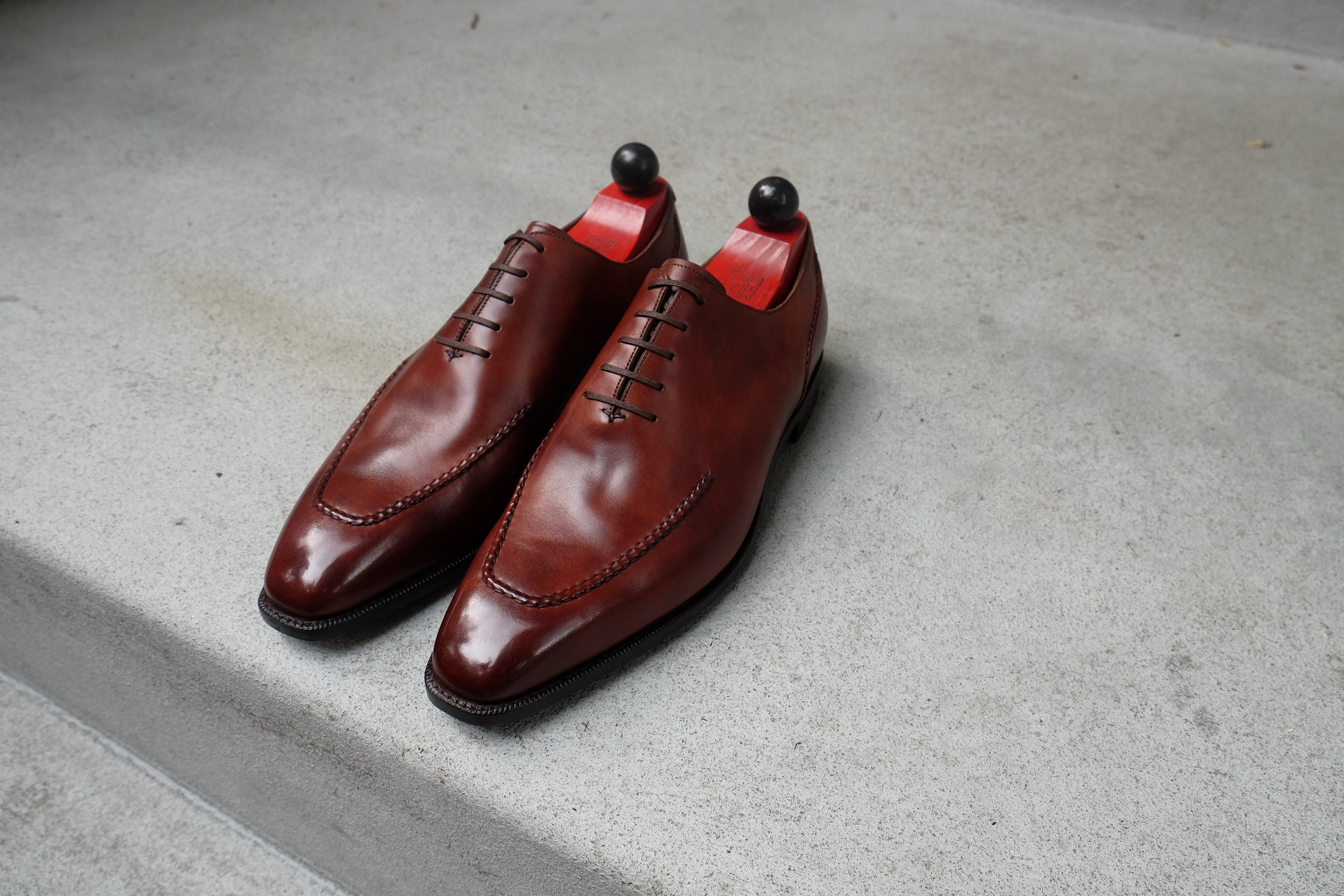 Whittier - MTO - Gold Museum Calf - LPB Last - Single Leather Sole-Made To Order Wholecut Hand Stitched Oxfords-J.FitzPatrick Footwear