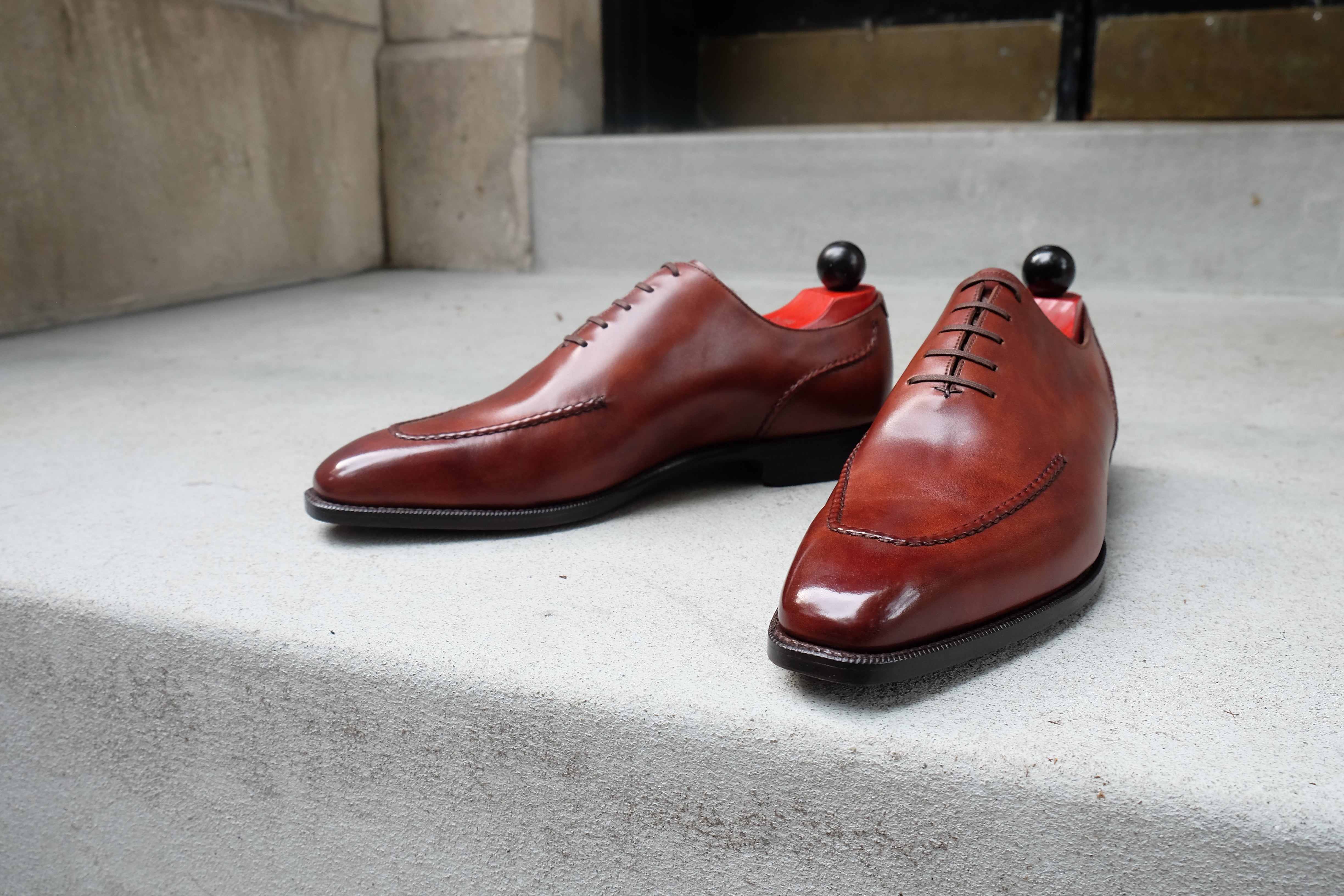 Whittier - MTO - Gold Museum Calf - LPB Last - Single Leather Sole-Made To Order Wholecut Hand Stitched Oxfords-J.FitzPatrick Footwear
