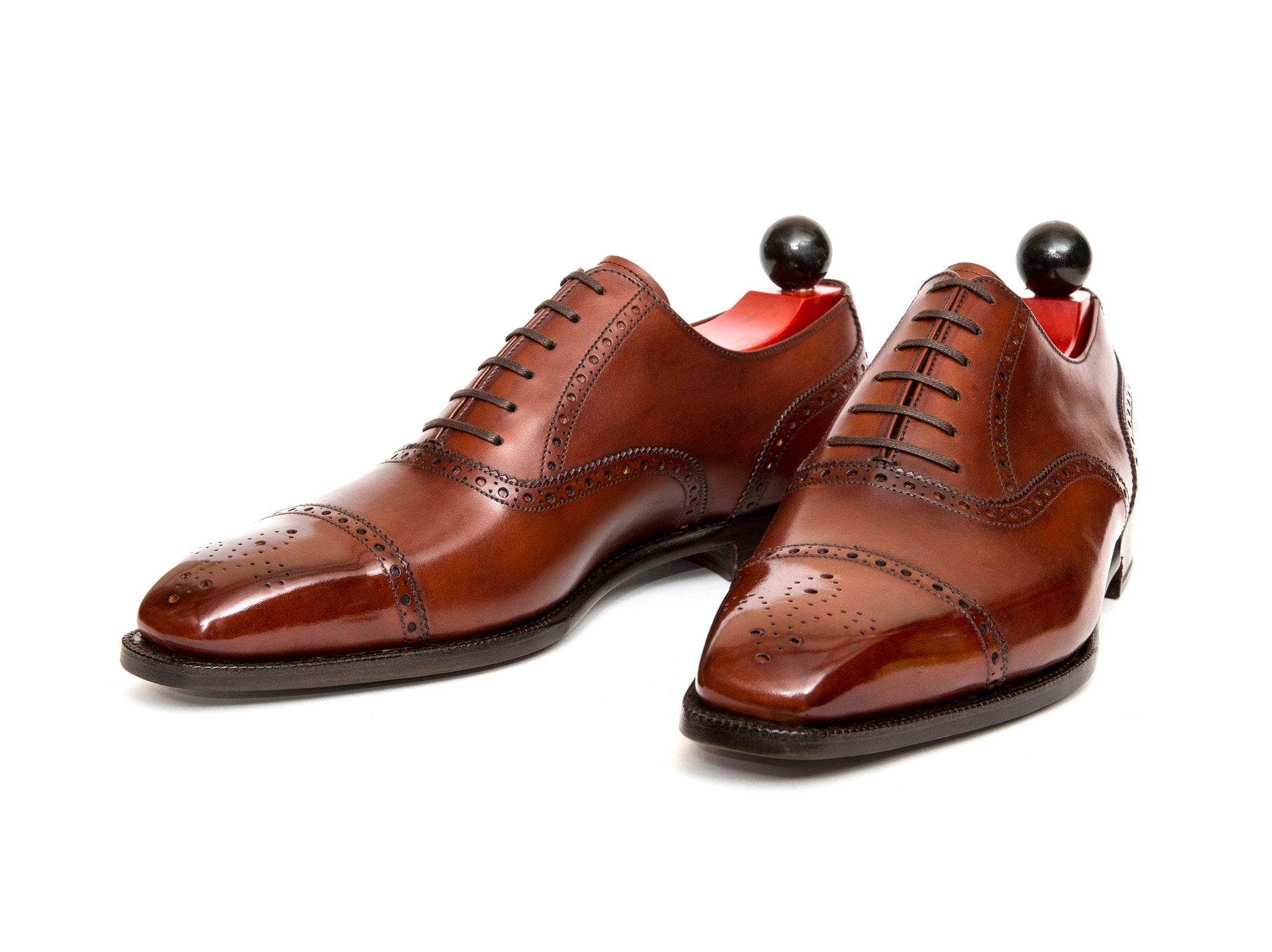 Windermere - MTO - Auburn Calf - MGF Last - Single Leather Sole-Made To Order Captoe Cap Toe Medallion Brogue Oxfords-J.FitzPatrick Footwear