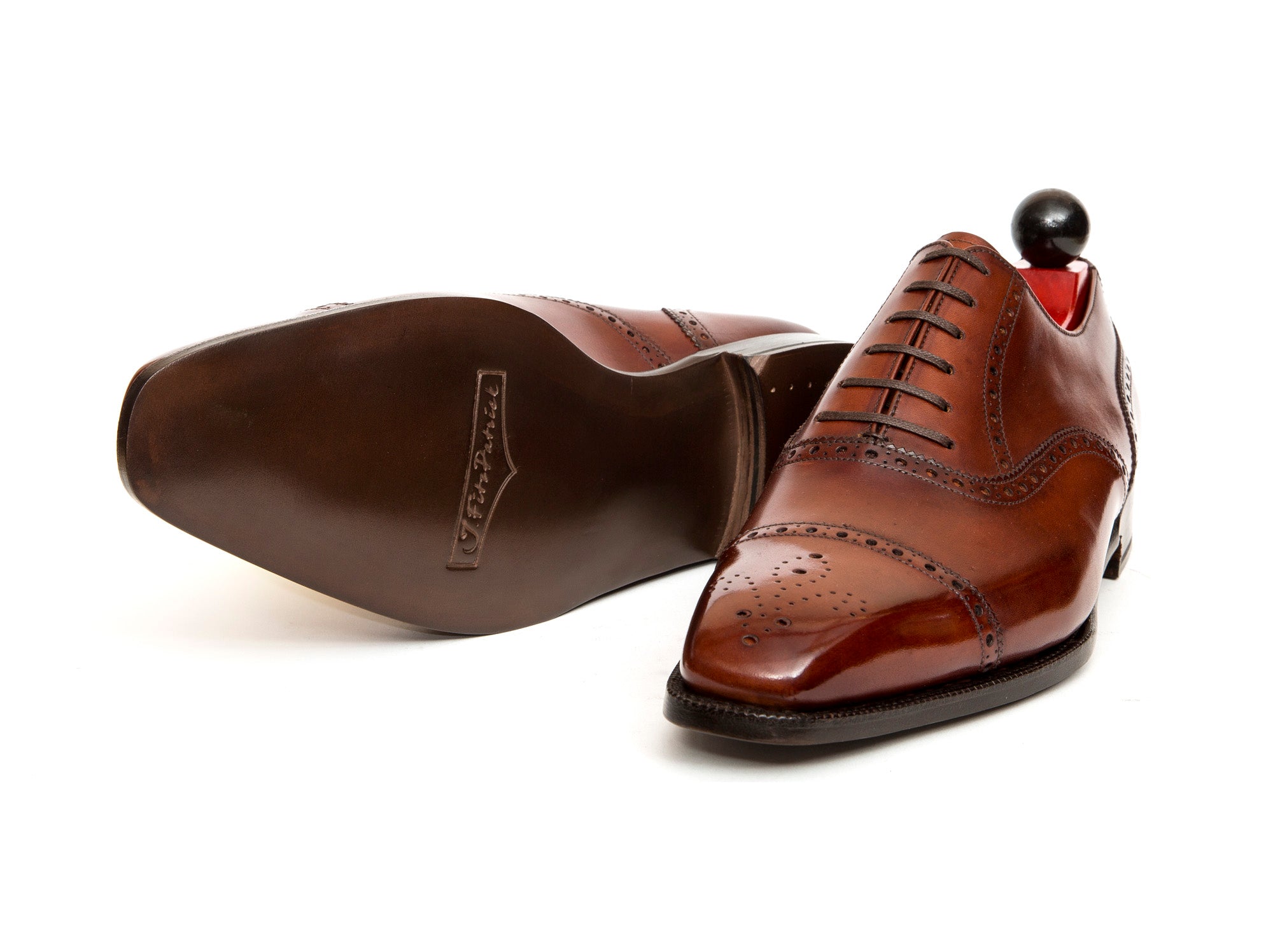 Windermere - MTO - Auburn Calf - MGF Last - Single Leather Sole-Made To Order Captoe Cap Toe Medallion Brogue Oxfords-J.FitzPatrick Footwear