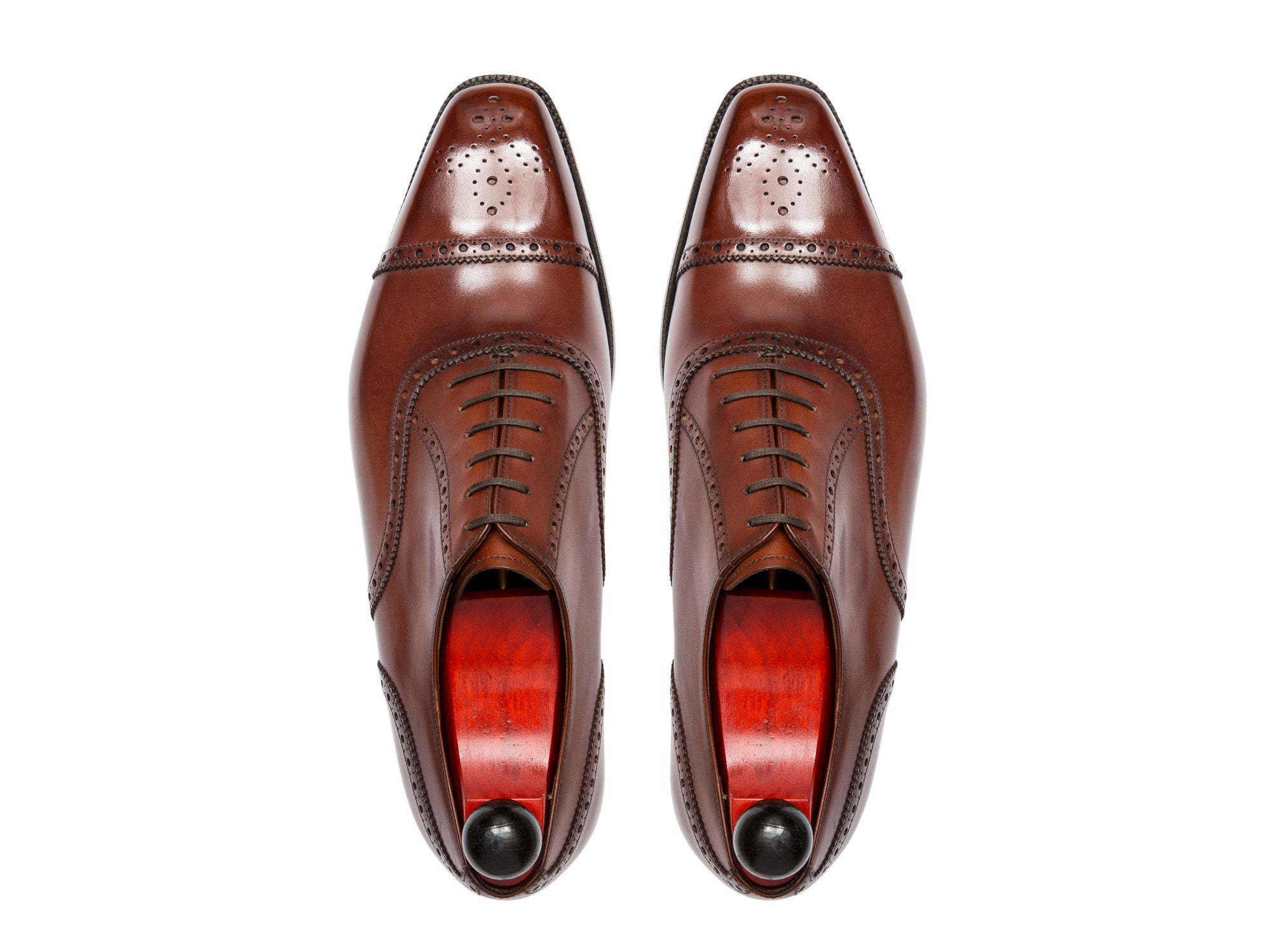 Windermere - MTO - Auburn Calf - MGF Last - Single Leather Sole-Made To Order Captoe Cap Toe Medallion Brogue Oxfords-J.FitzPatrick Footwear