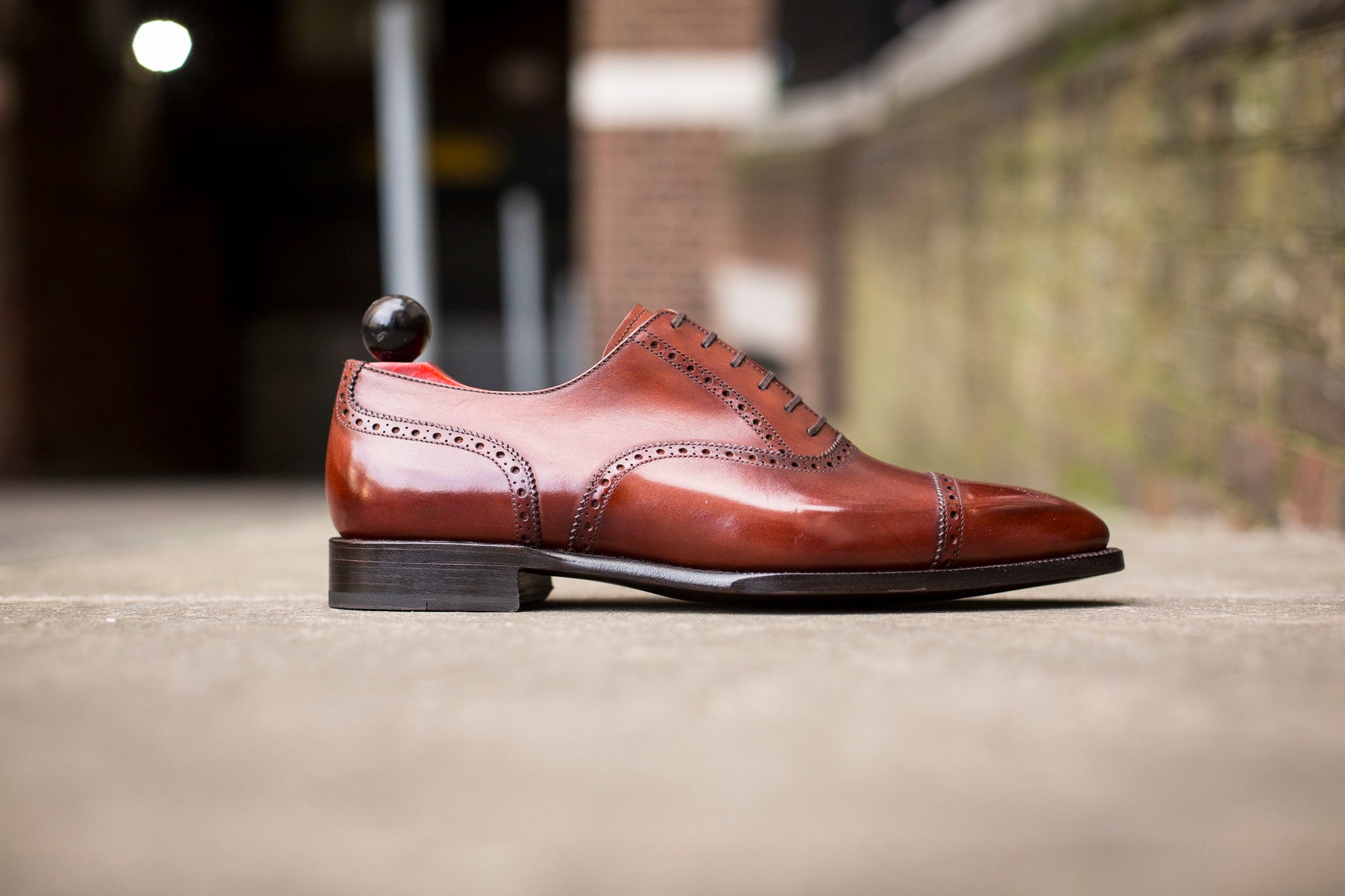 Windermere - MTO - Auburn Calf - MGF Last - Single Leather Sole-Made To Order Captoe Cap Toe Medallion Brogue Oxfords-J.FitzPatrick Footwear