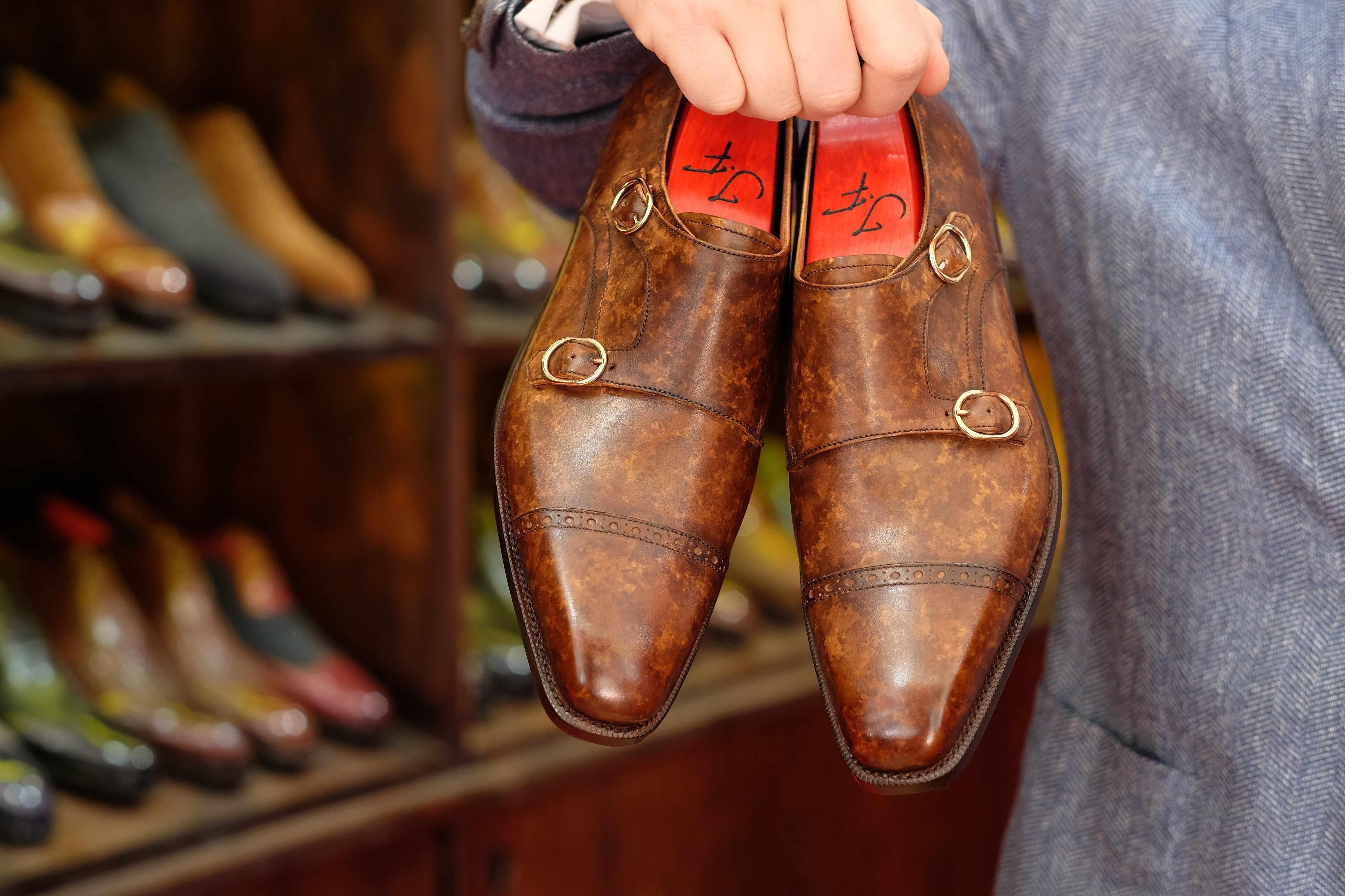 Woodland - Copper Marble Patina-Double Monk Straps Monkstraps-J.FitzPatrick Footwear