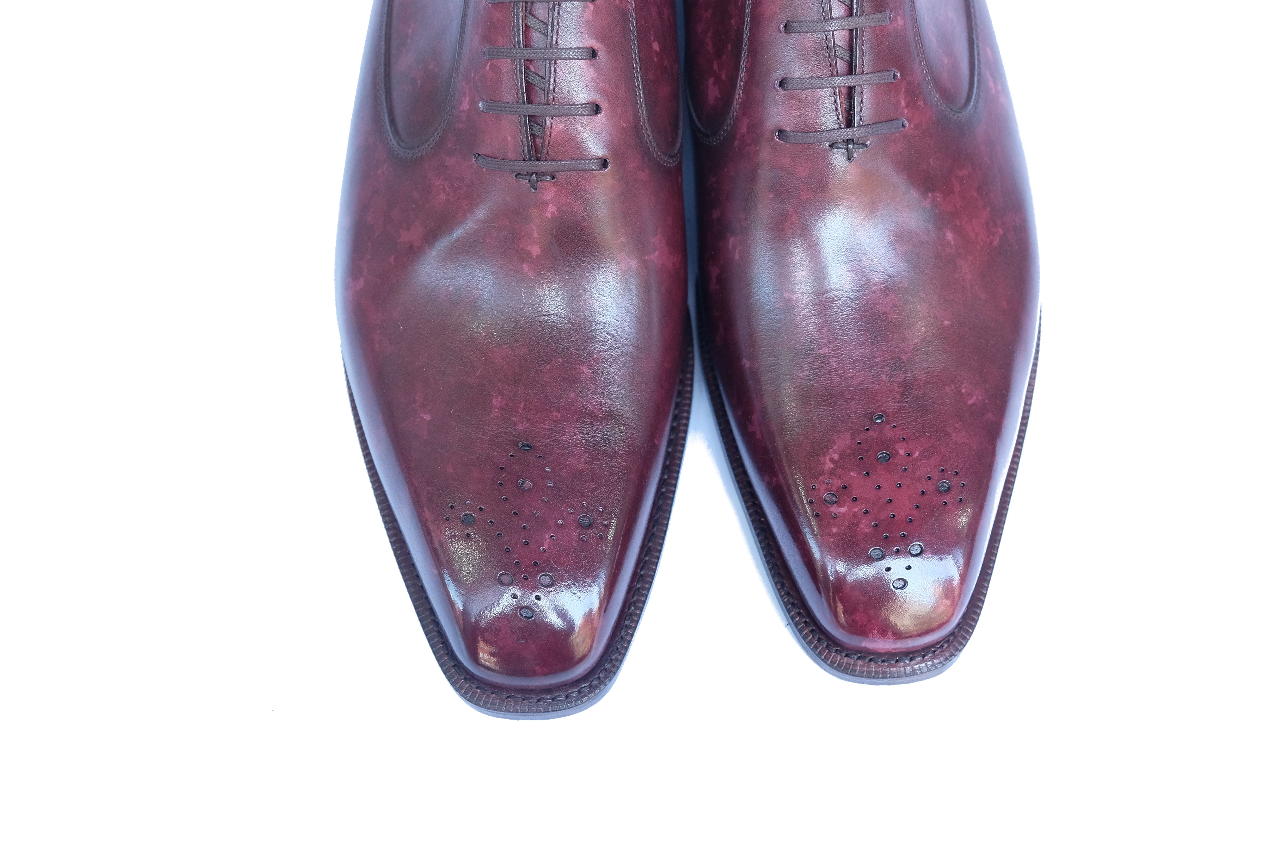 Tacoma - MTO - Mulberry Marble Patina- MGF Last - Single Leather Sole