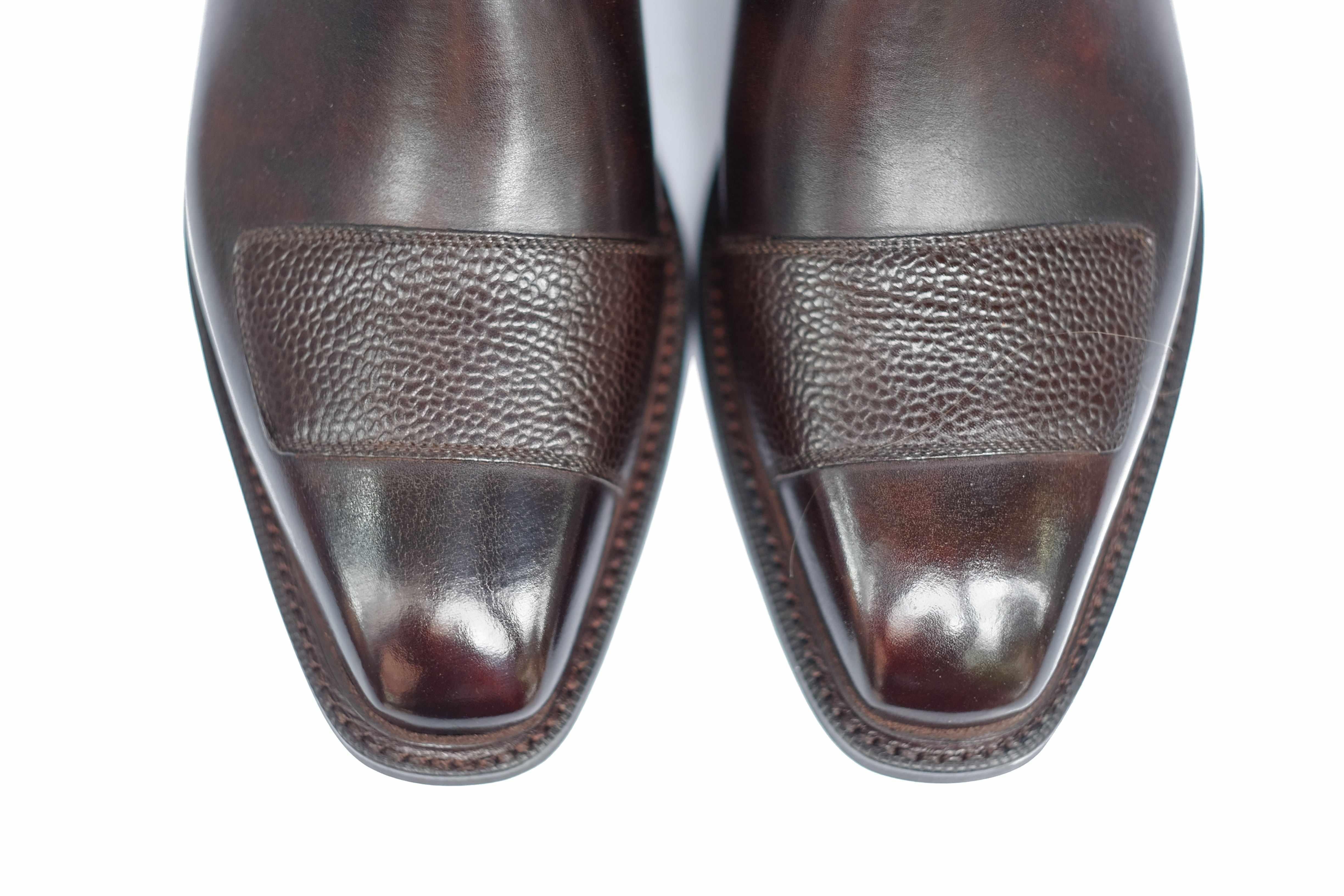 Barbosa GMTO - Dark Brown Museum Calf / Mid Brown Scotch Grain With Storm Welt