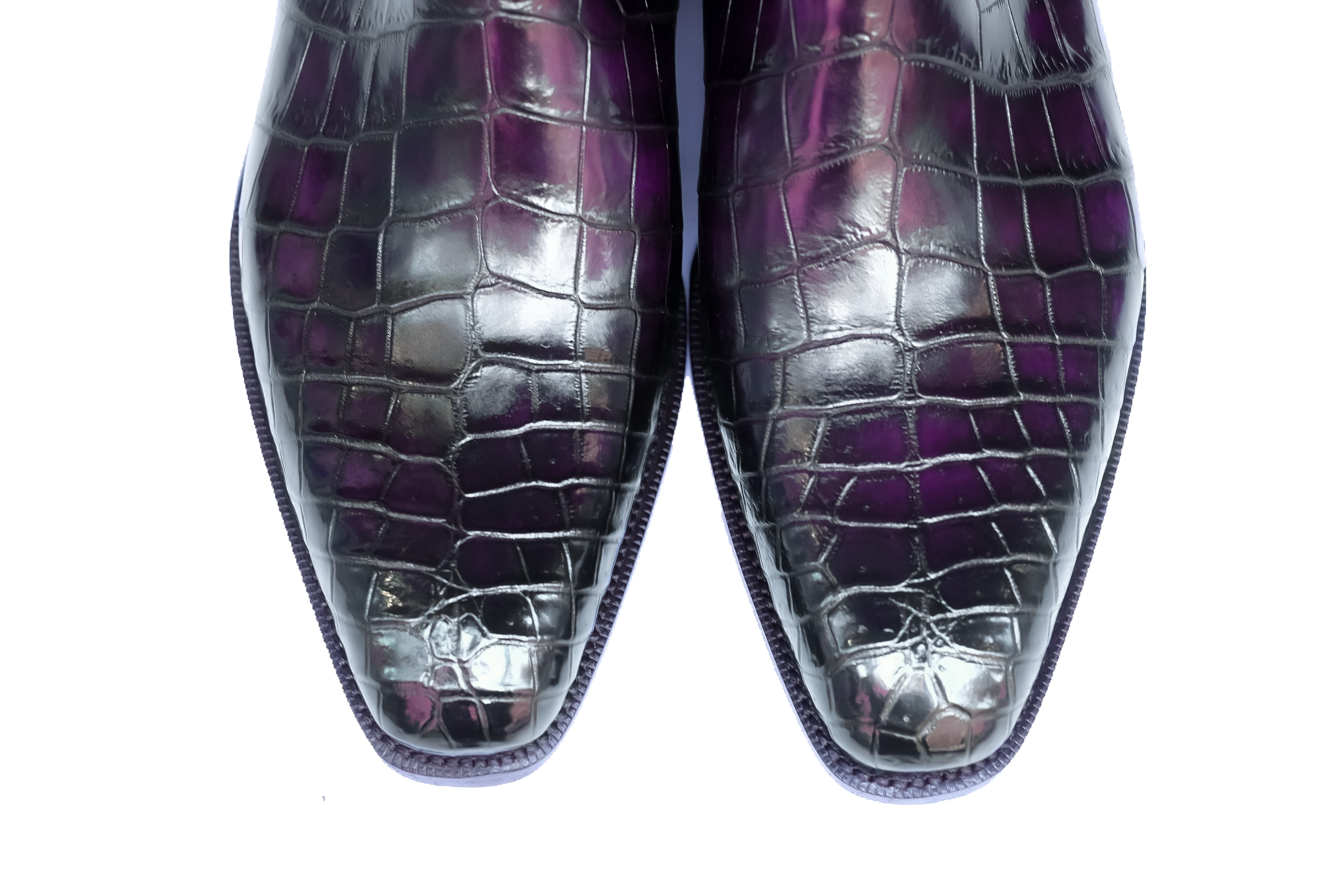 Alki Redux - MTO - Genuine Crocodile - Purple Patina - LPB Last - Single Leather Sole