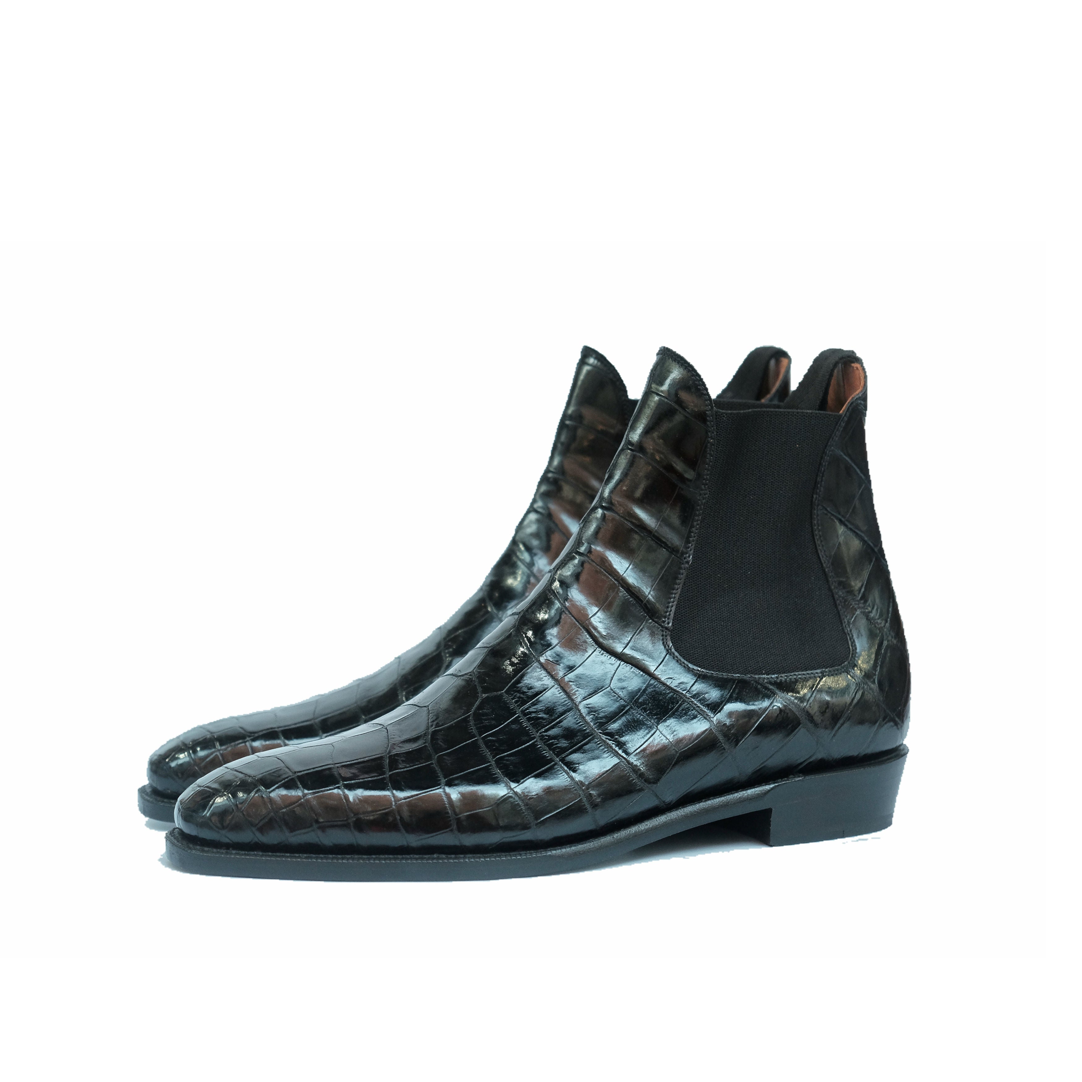 Alki Redux - MTO - Genuine Crocodile - Black - LPB Last - Single Leather Sole-Shoes-J.FitzPatrick Footwear