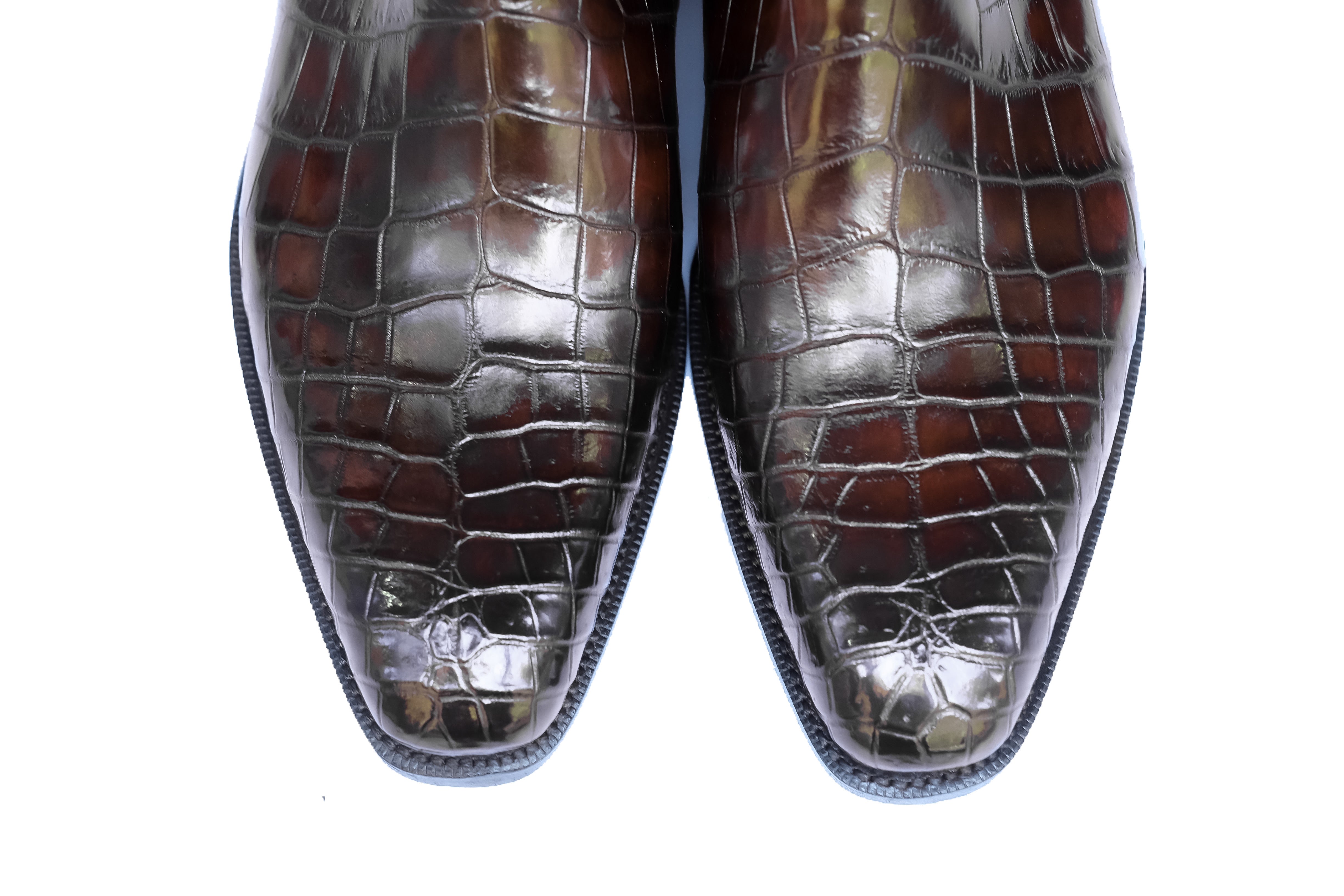 Alki Redux - MTO - Genuine Crocodile - Brown Patina - LPB Last - Single Leather Sole-Shoes-J.FitzPatrick Footwear