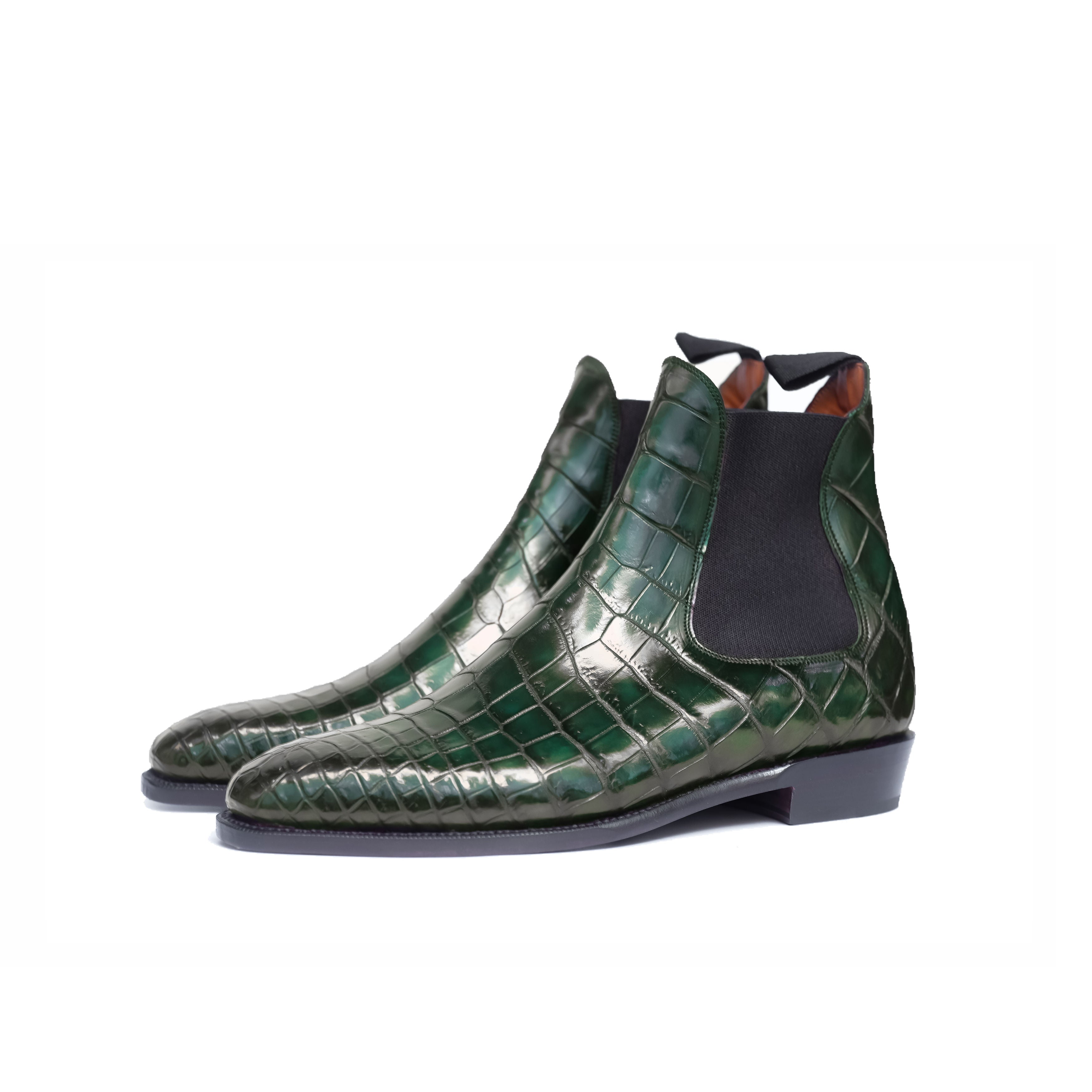 Alki Redux - MTO - Genuine Crocodile - Emerald Patina - LPB Last - Single Leather Sole-Shoes-J.FitzPatrick Footwear