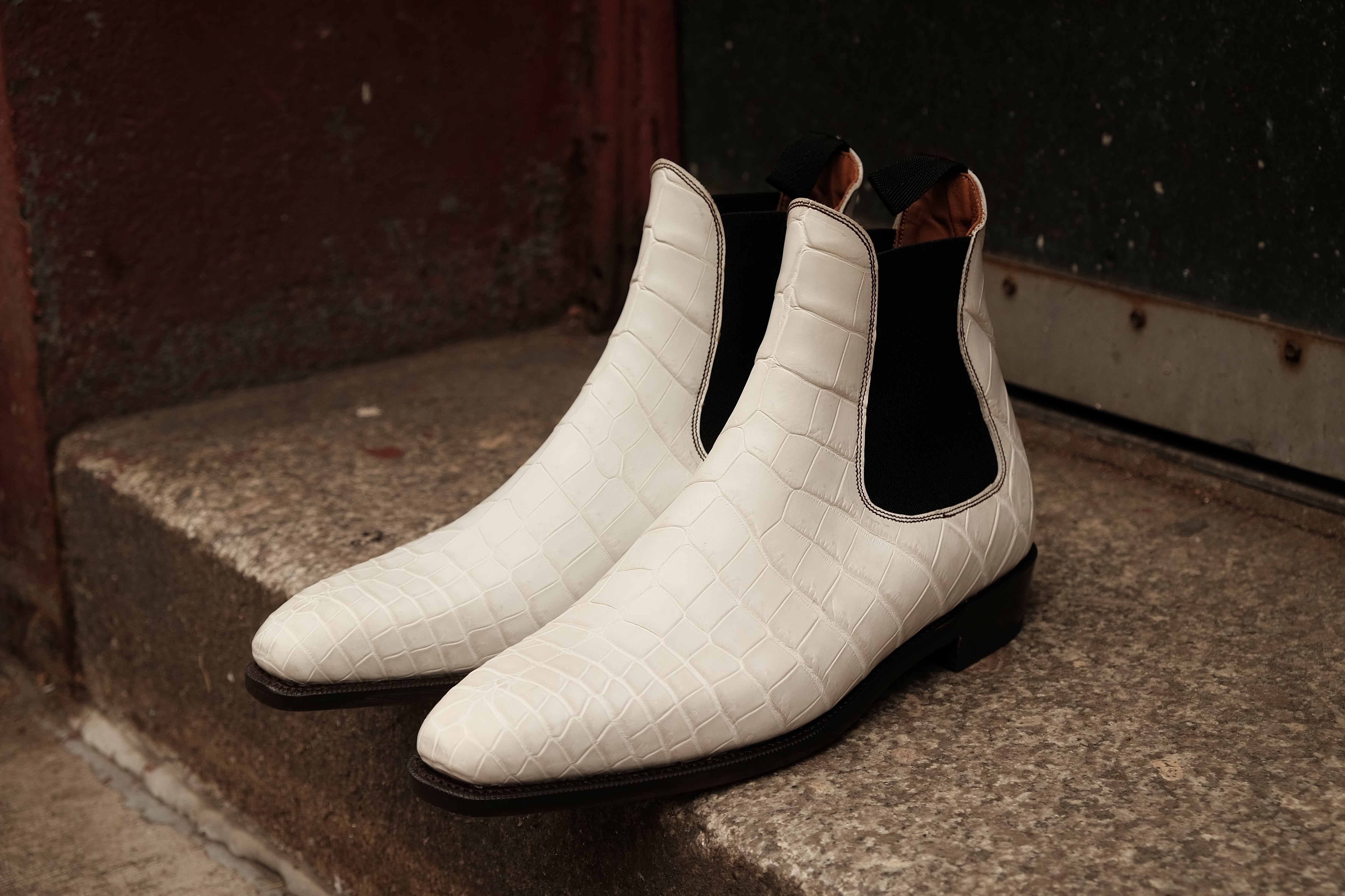 Alki Redux - MTO - Genuine Crocodile - Unfinished White Crust - LPB Last - Single Leather Sole-Shoes-J.FitzPatrick Footwear
