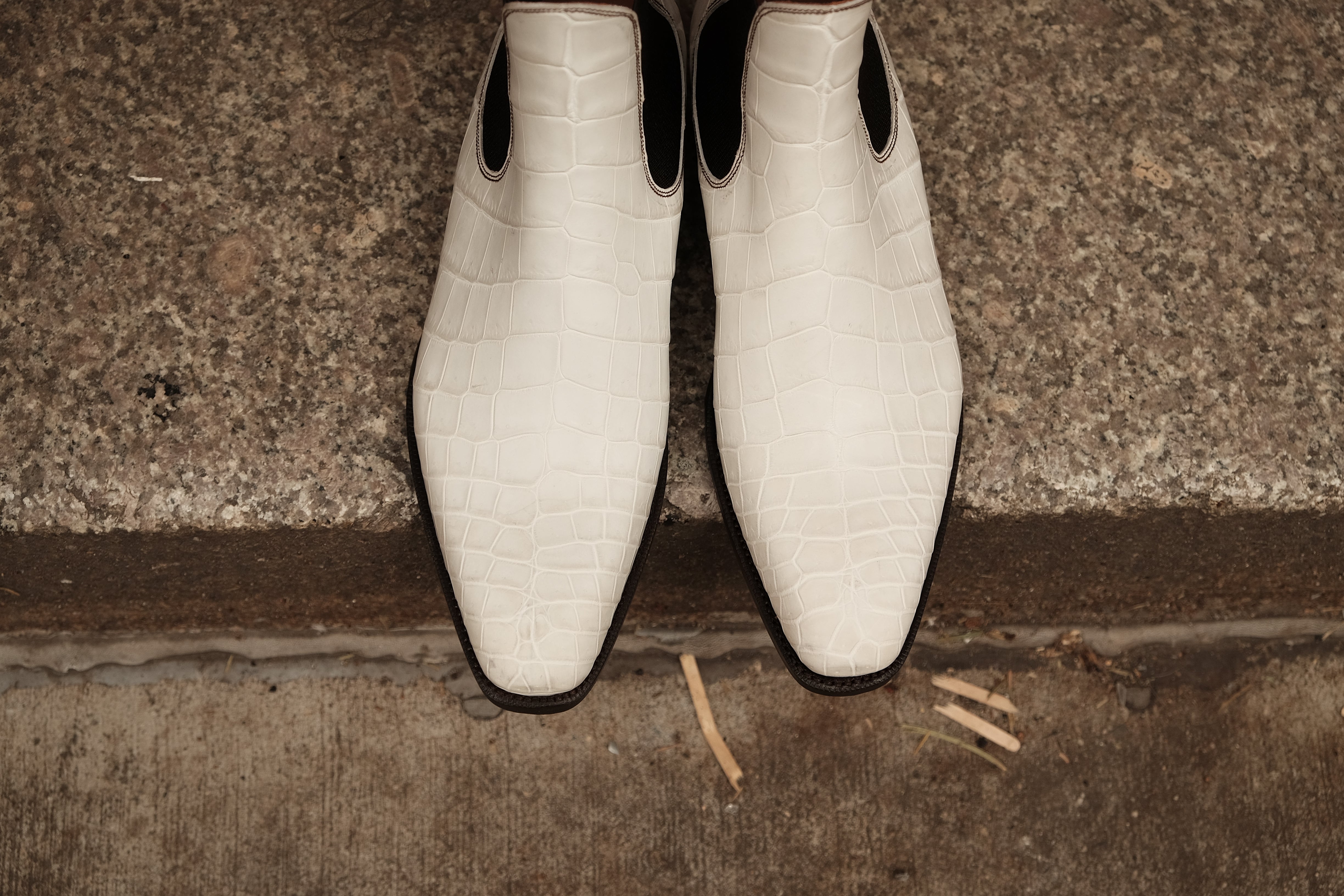 Alki Redux - MTO - Genuine Crocodile - Unfinished White Crust - LPB Last - Single Leather Sole-Shoes-J.FitzPatrick Footwear