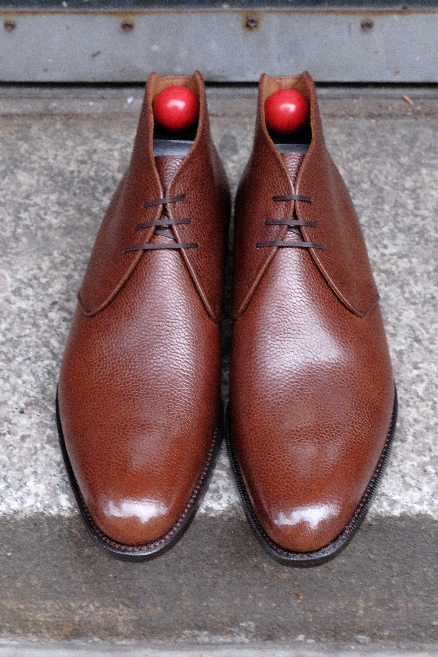 Ballard - MTO - Mid Brown Grain - TMG Last - Single Leather Sole-Made To Order Chukka Boots-J.FitzPatrick Footwear