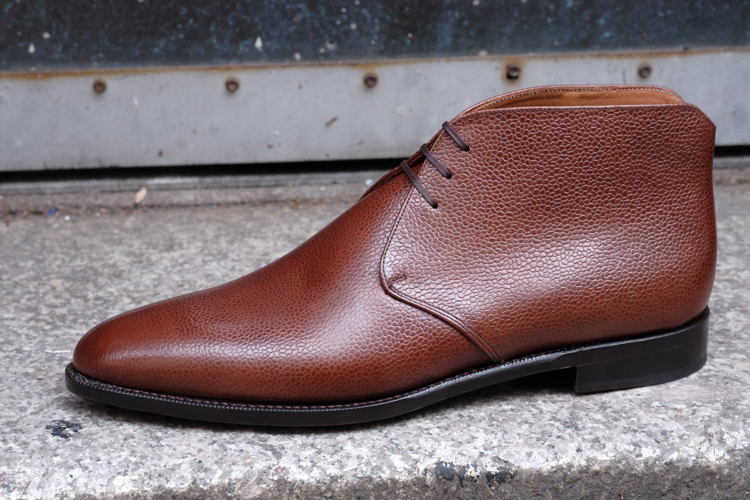Ballard - MTO - Mid Brown Grain - TMG Last - Single Leather Sole-Made To Order Chukka Boots-J.FitzPatrick Footwear