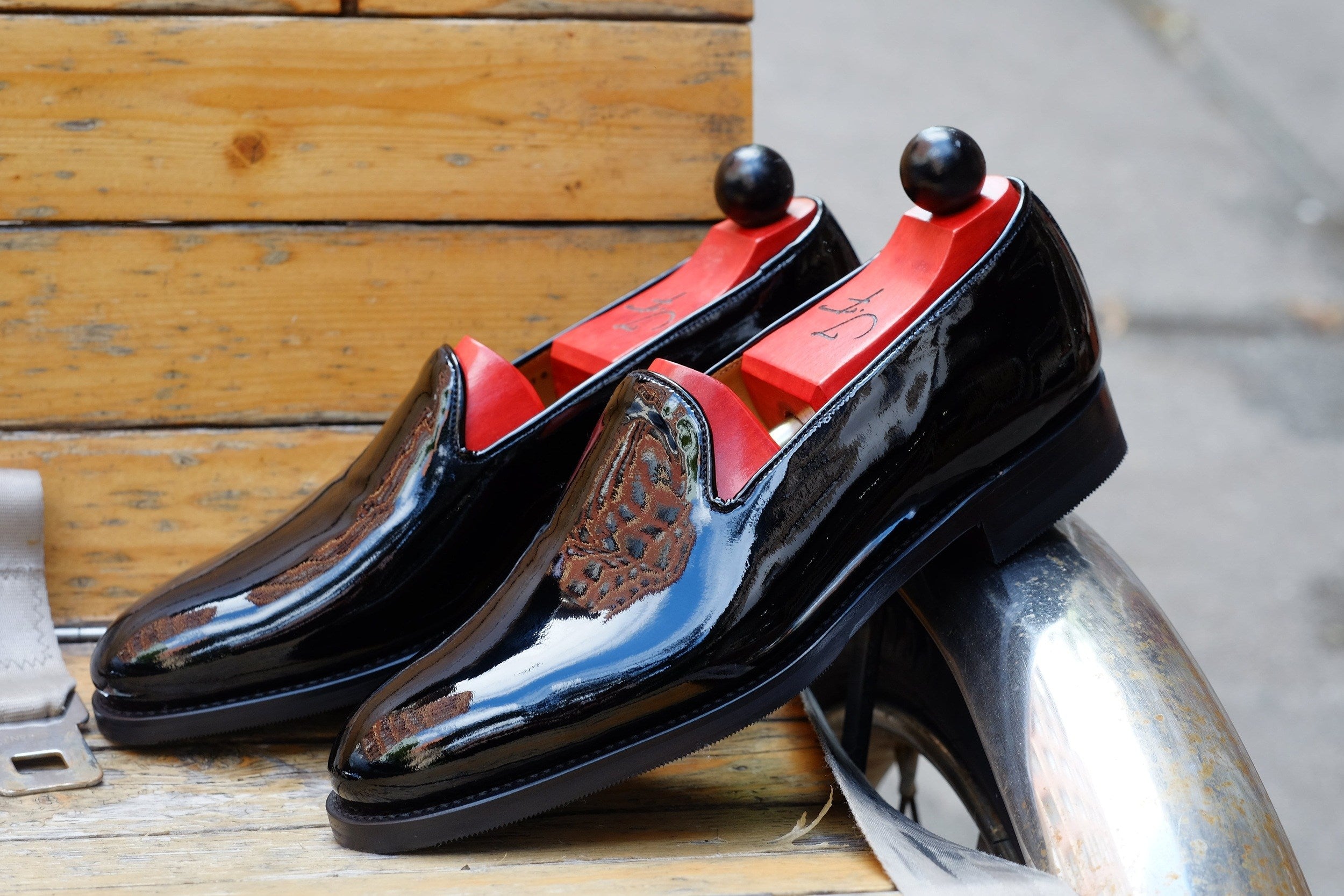 Ballinger - Black Patent Calf-Slipper Loafers-J.FitzPatrick Footwear