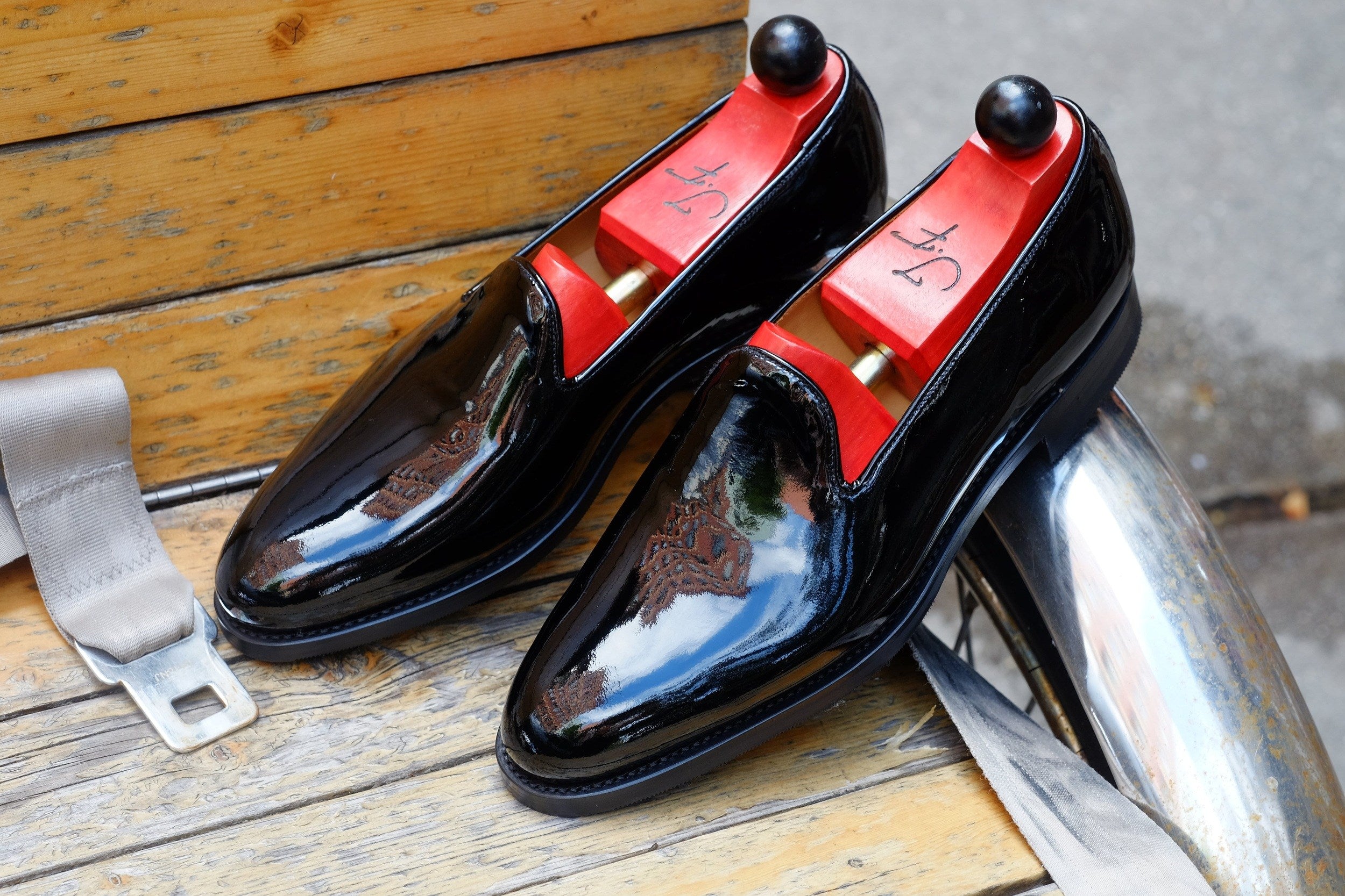 Ballinger - Black Patent Calf-Slipper Loafers-J.FitzPatrick Footwear
