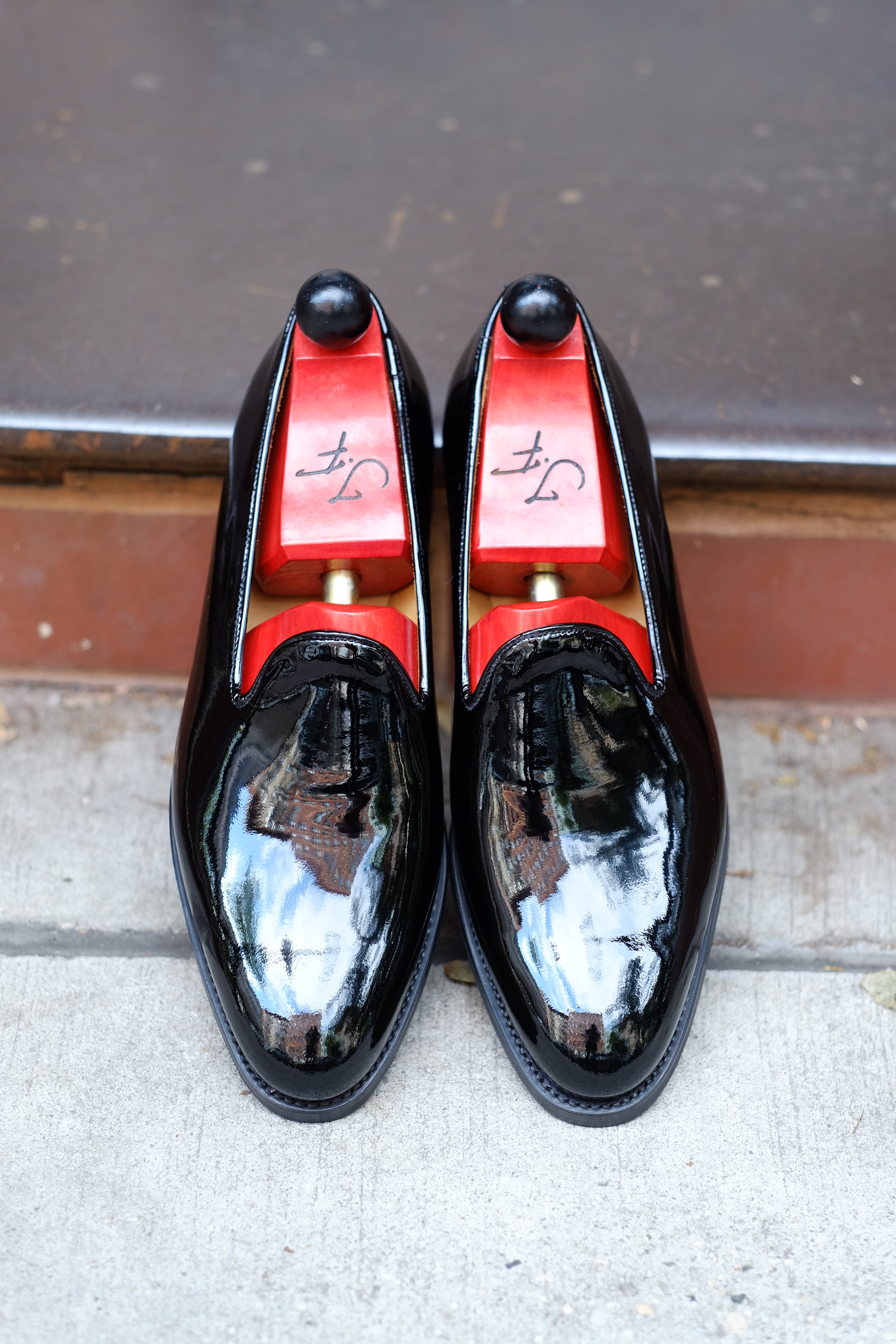 Ballinger - Black Patent Calf-Slipper Loafers-J.FitzPatrick Footwear
