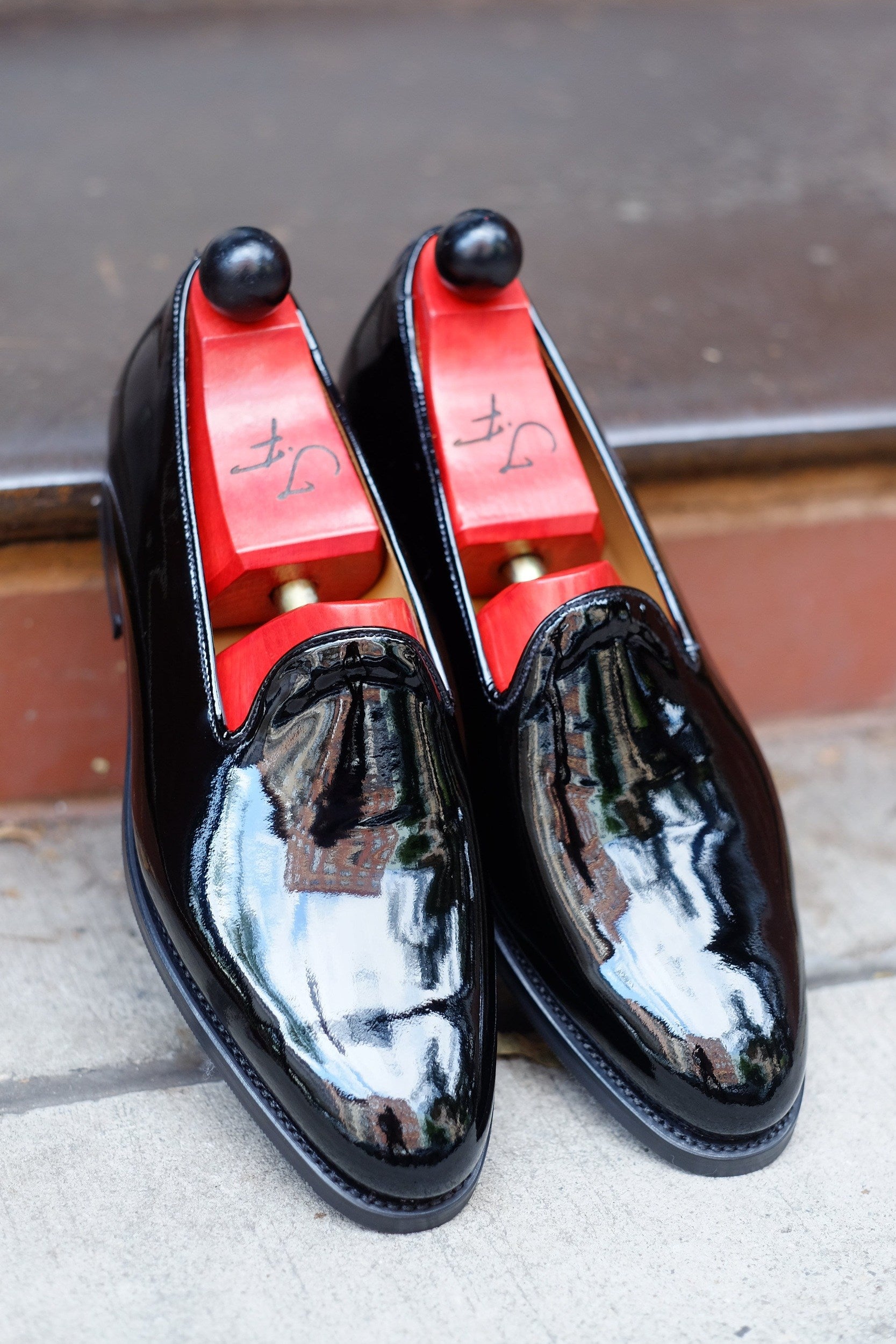 Ballinger - Black Patent Calf-Slipper Loafers-J.FitzPatrick Footwear