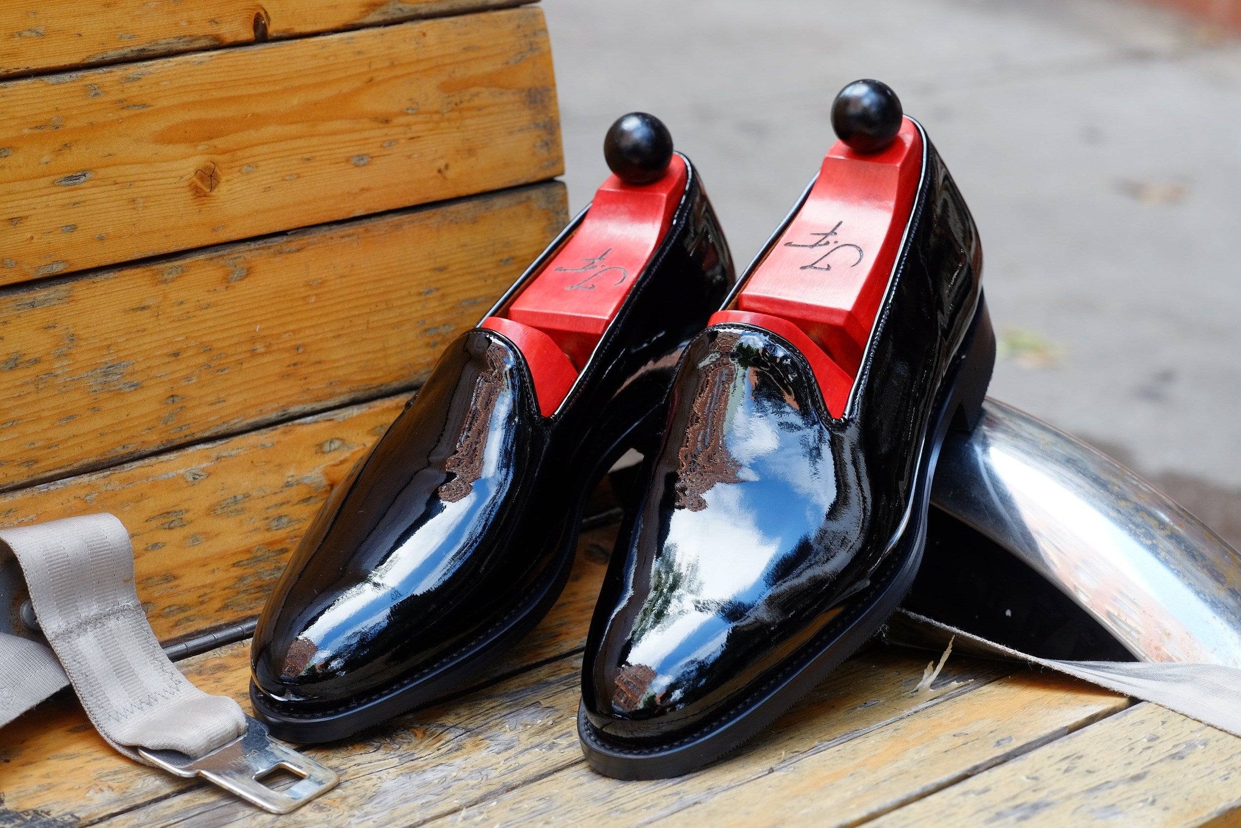 Ballinger - Black Patent Calf-Slipper Loafers-J.FitzPatrick Footwear