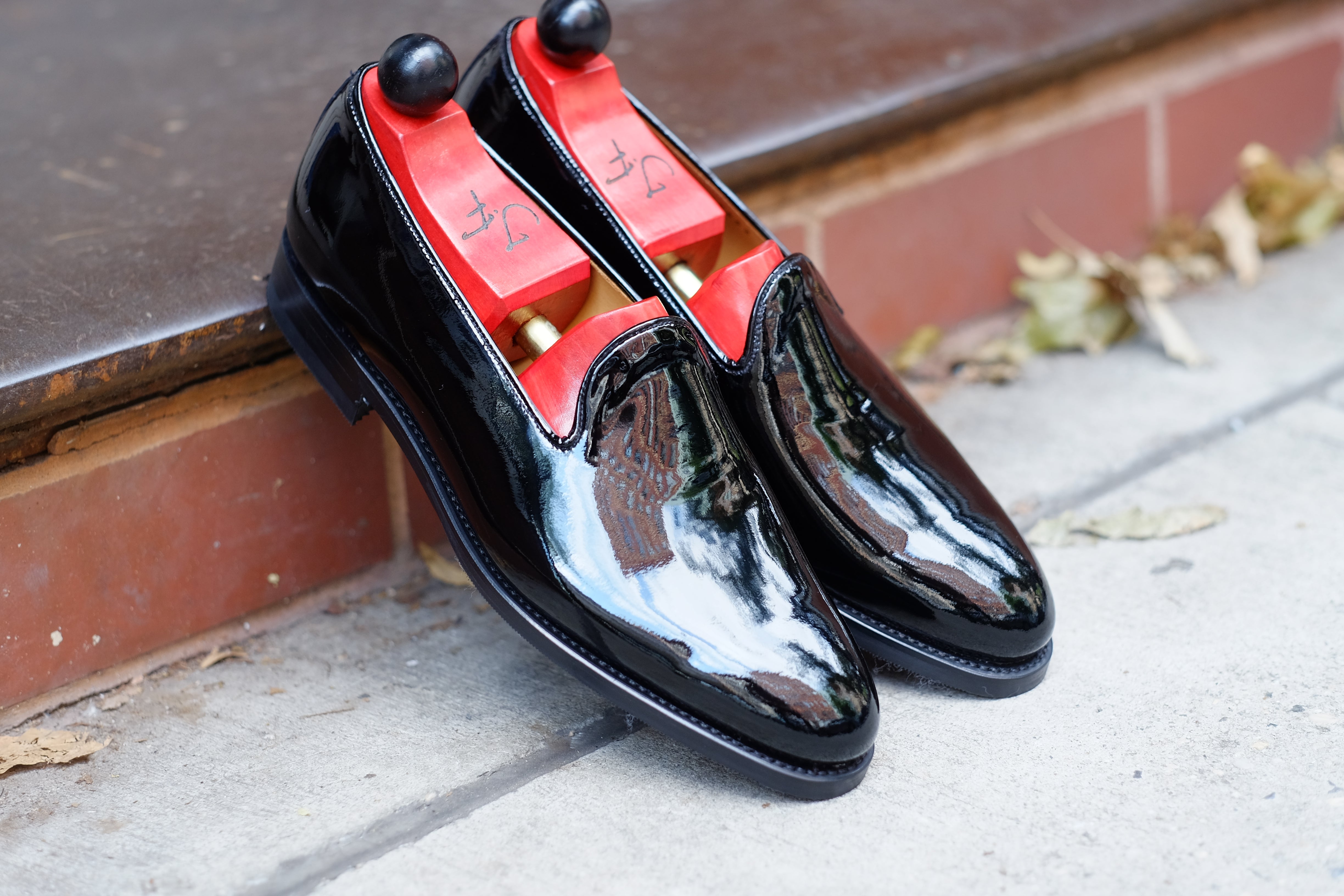 Ballinger - Black Patent Calf-Slipper Loafers-J.FitzPatrick Footwear
